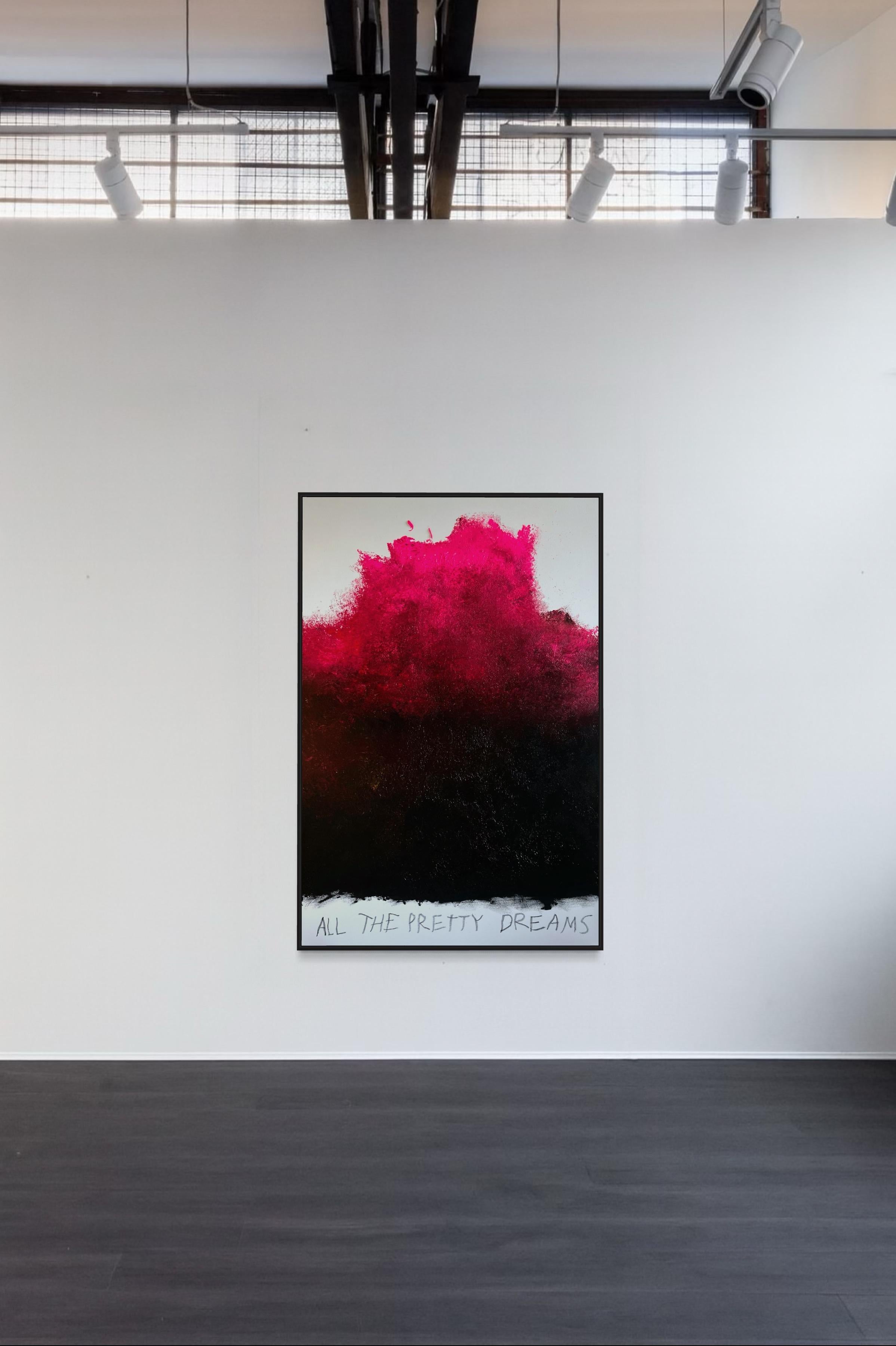 All the Pretty Dreams — Large Abstract Expressionist Painting in Pink and Brown For Sale 1