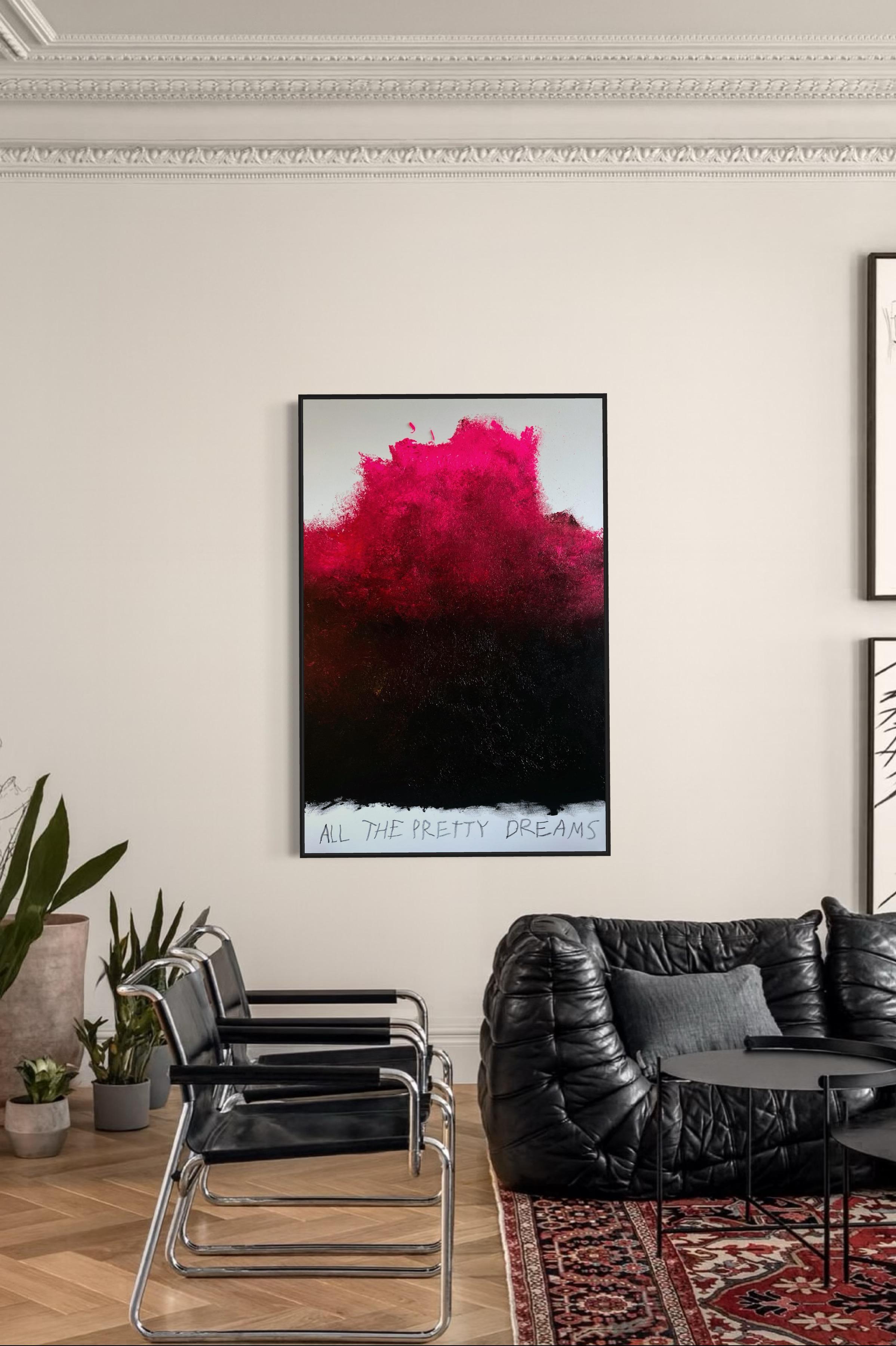 All the Pretty Dreams — Large Abstract Expressionist Painting in Pink and Brown For Sale 3
