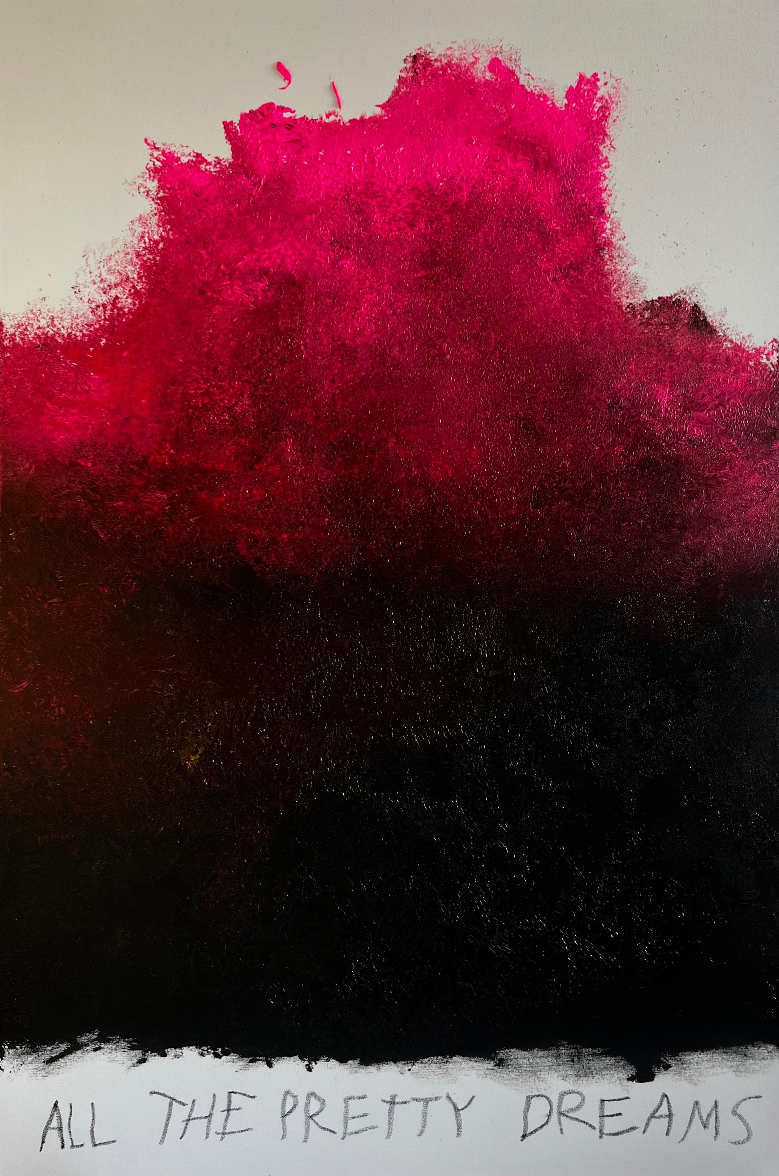 All the Pretty Dreams — Large Abstract Expressionist Painting in Pink and Brown - Mixed Media Art by EMMI IIDA
