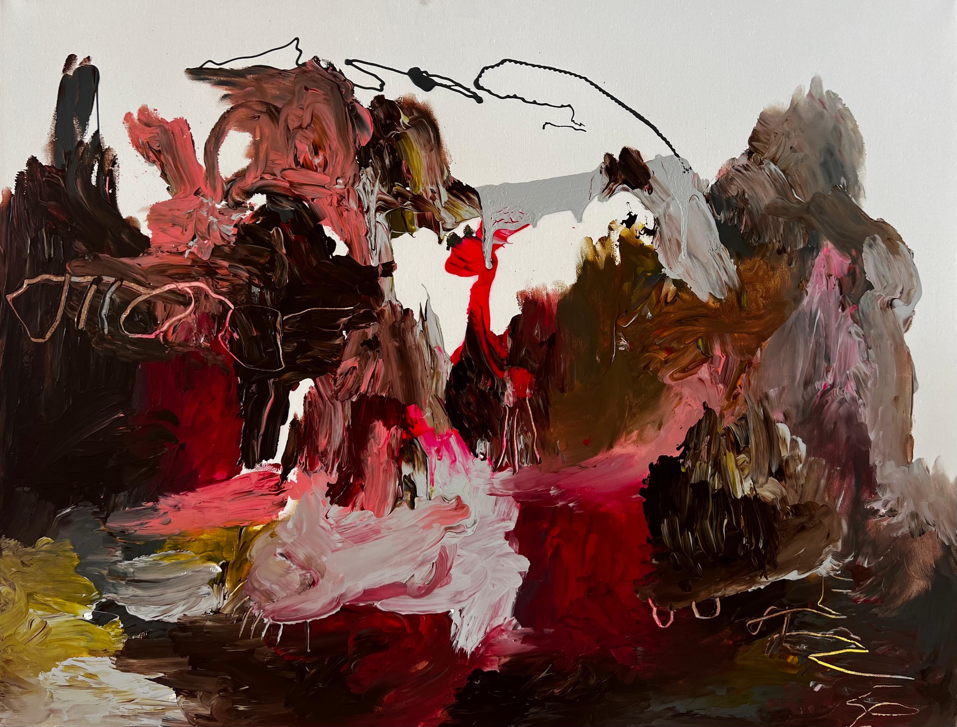 Crimson Depths — Large Abstract Expressionist Painting by Emmi
