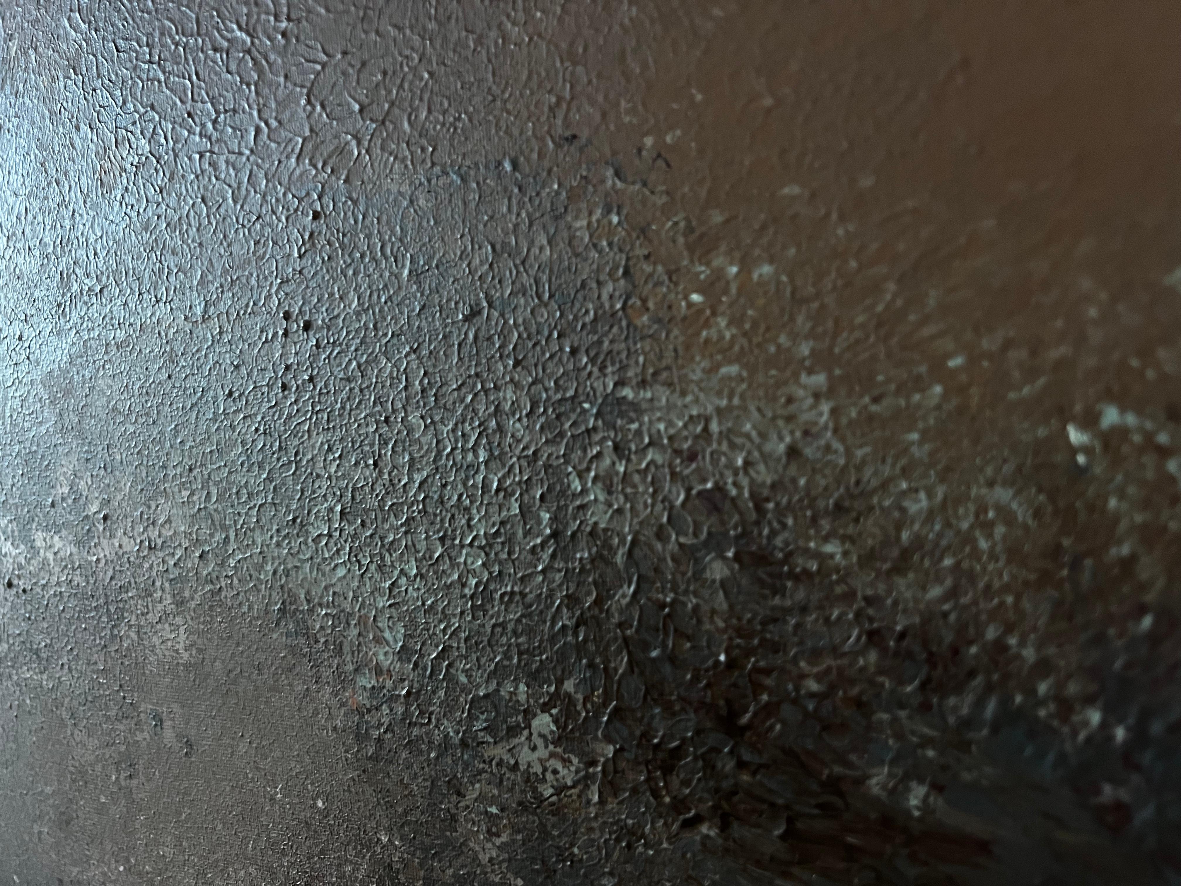 “Depth of Becoming” is a 70 x 50 cm contemporary abstract painting by Finnish multidisciplinary artist Emmi Iida.

The piece features a rich, dark surface layered with earthen tones and subtle metallic undertones, inscribed with the words: “FALL