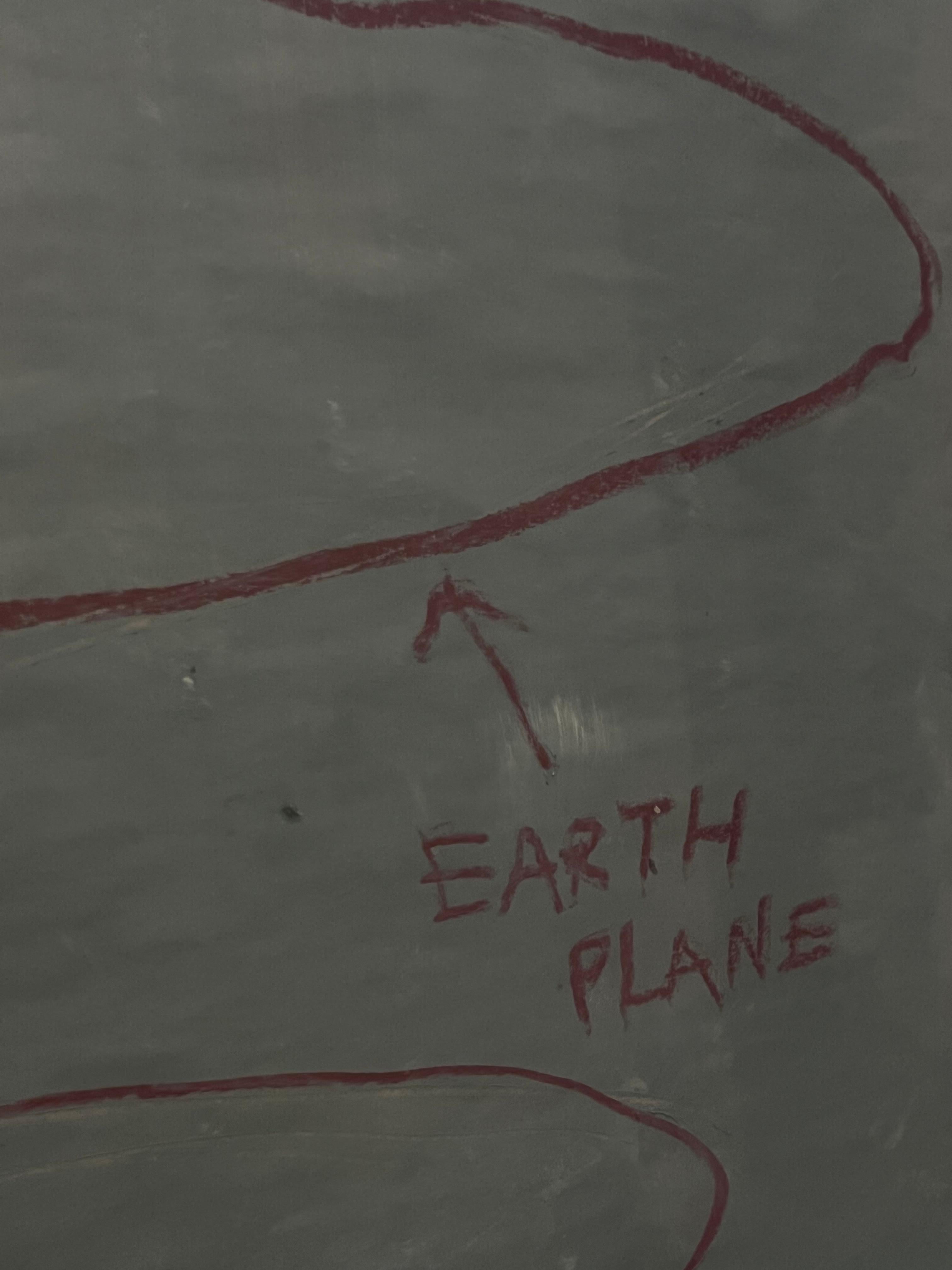Abstract Painting di EMMI IIDA - "EARTH PLANE" minimal astratto pastello colorato turchese parigino chic