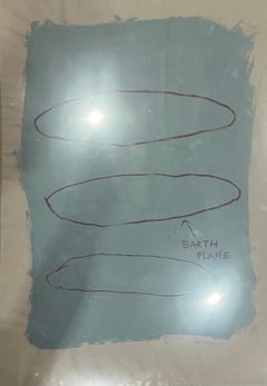 Earth Plane – Minimal Contemporary Abstract Painting Pastel Turquoise Colorful