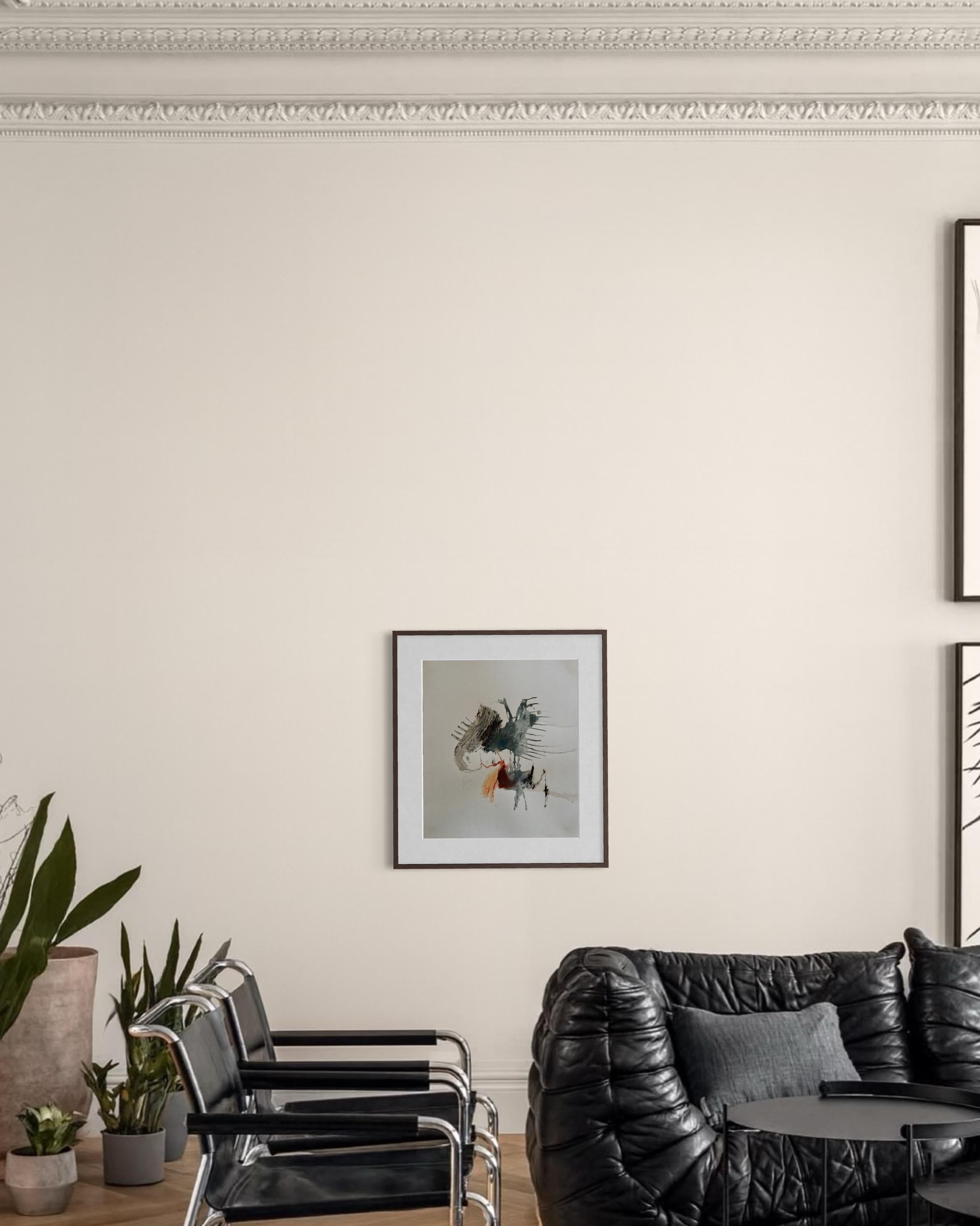 Echo In Motion, Abstract Mixed-Media Painting on Paper by Emmi Iida For Sale 10