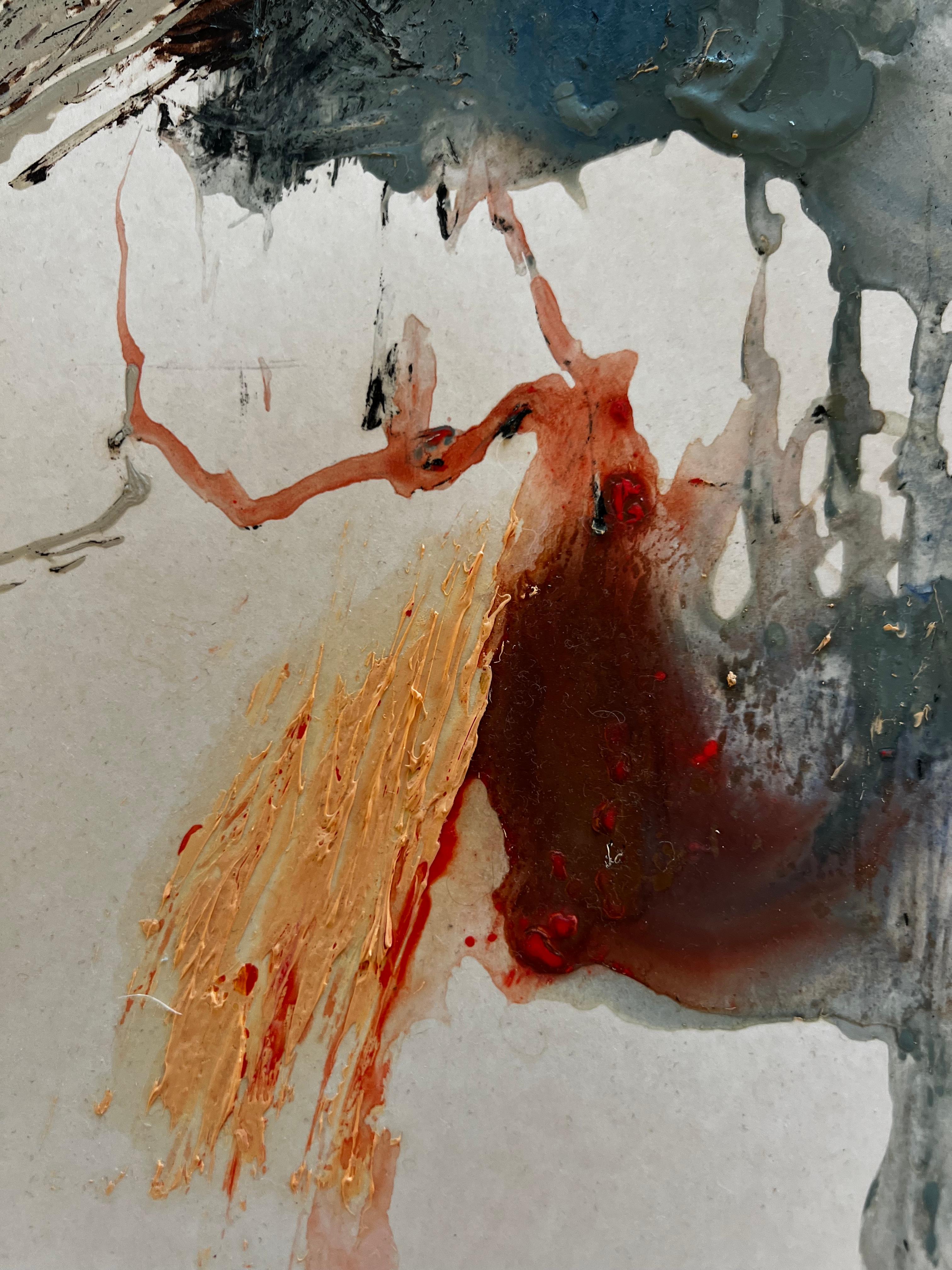 “Echo in Motion” is an original abstract work on paper by Finnish multidisciplinary artist Emmi Iida, known for her emotionally charged and intuitive compositions that merge gesture, texture, and flow.

This 2023 piece captures a moment of raw