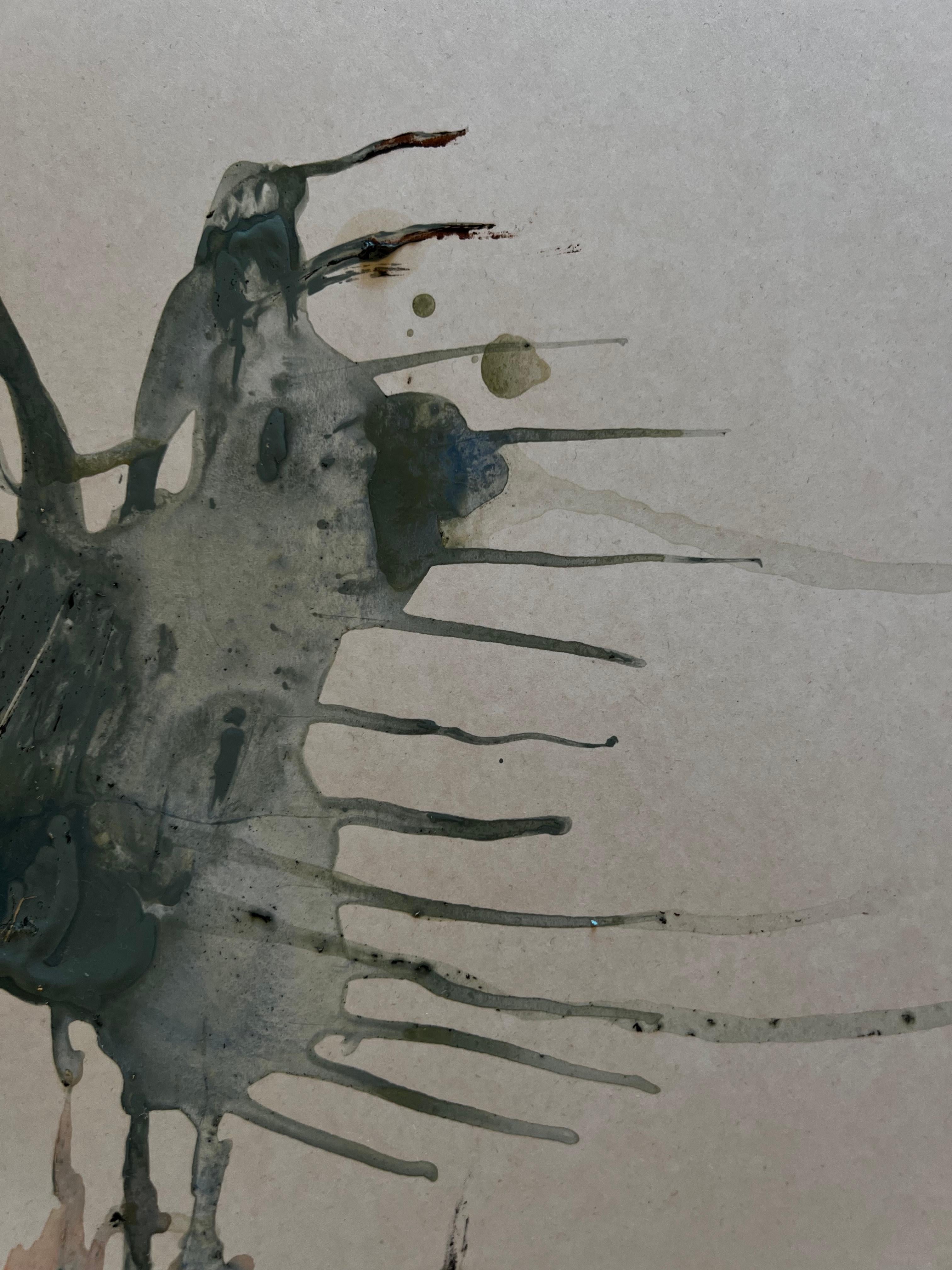 Echo In Motion, Abstract Mixed-Media Painting on Paper by Emmi Iida For Sale 2