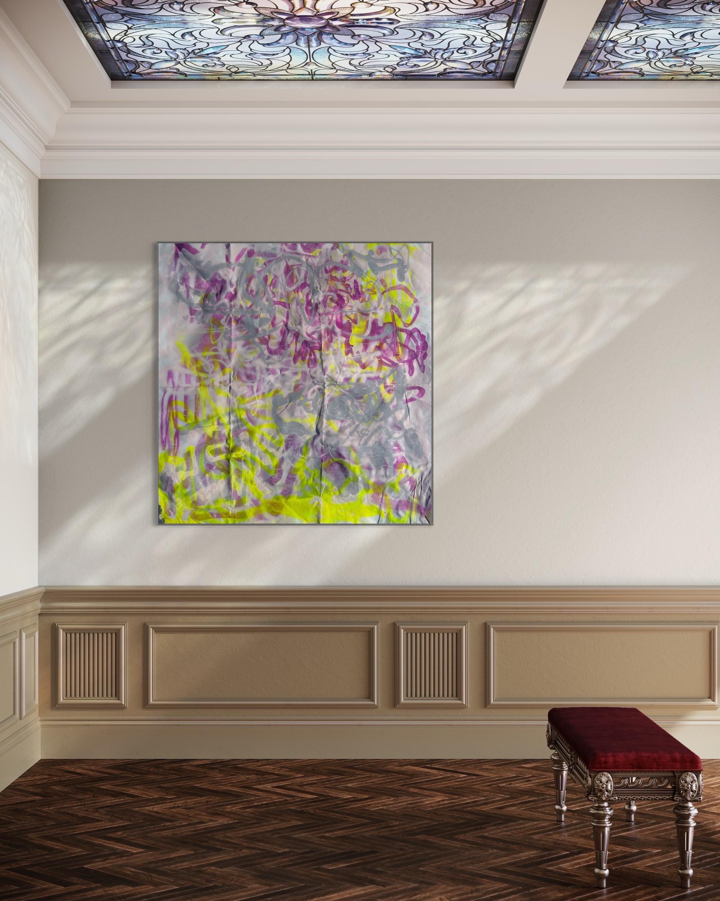 ELETTRICO espressionismo astratto colorato viola giallo neon pittura chic 2
