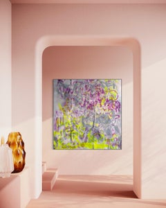 ELETTRICO espressionismo astratto colorato viola giallo neon pittura chic