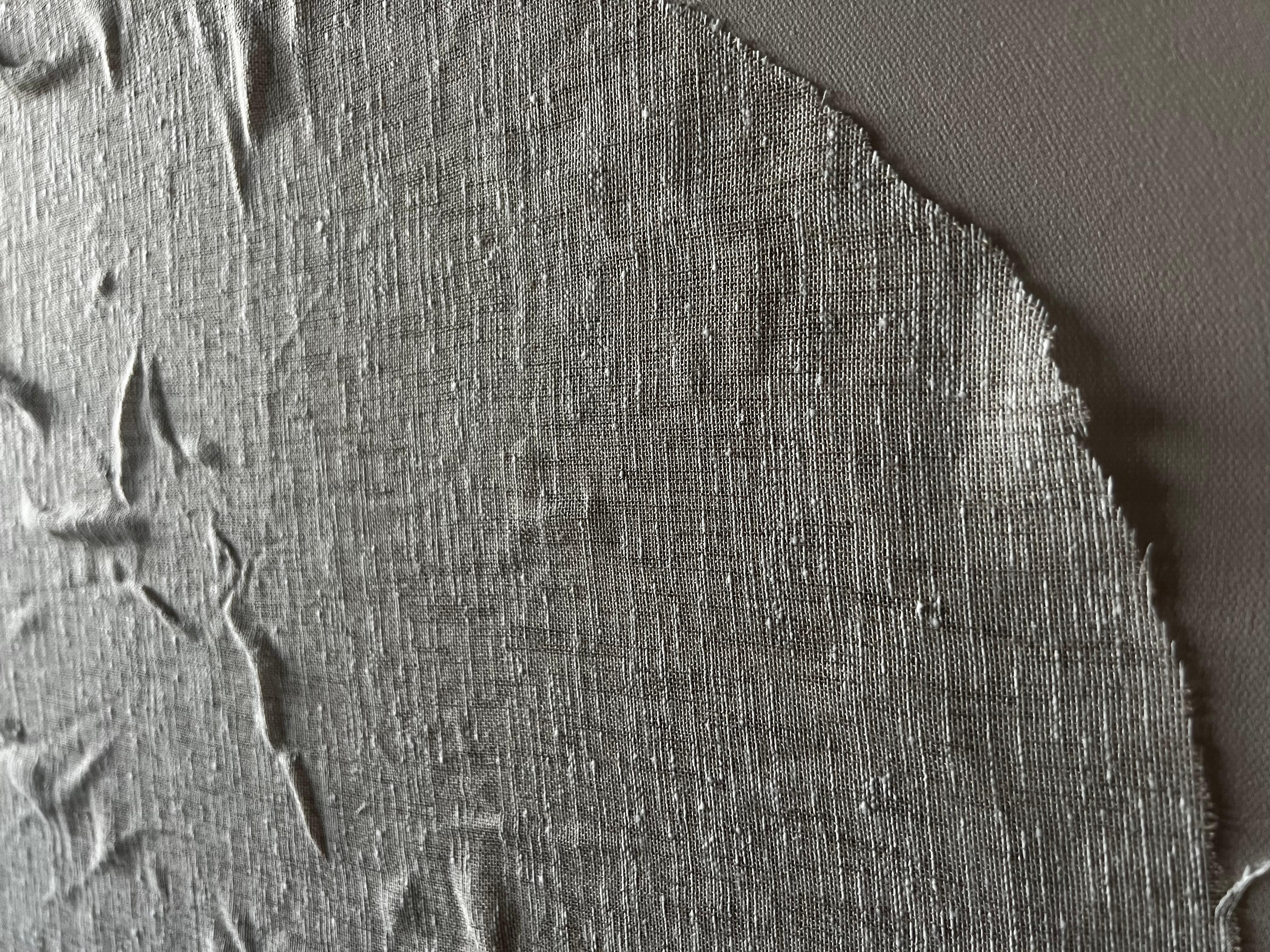 Fragment Of Silence — Large Minimalist Textile-Inspired Abstract Painting For Sale 12