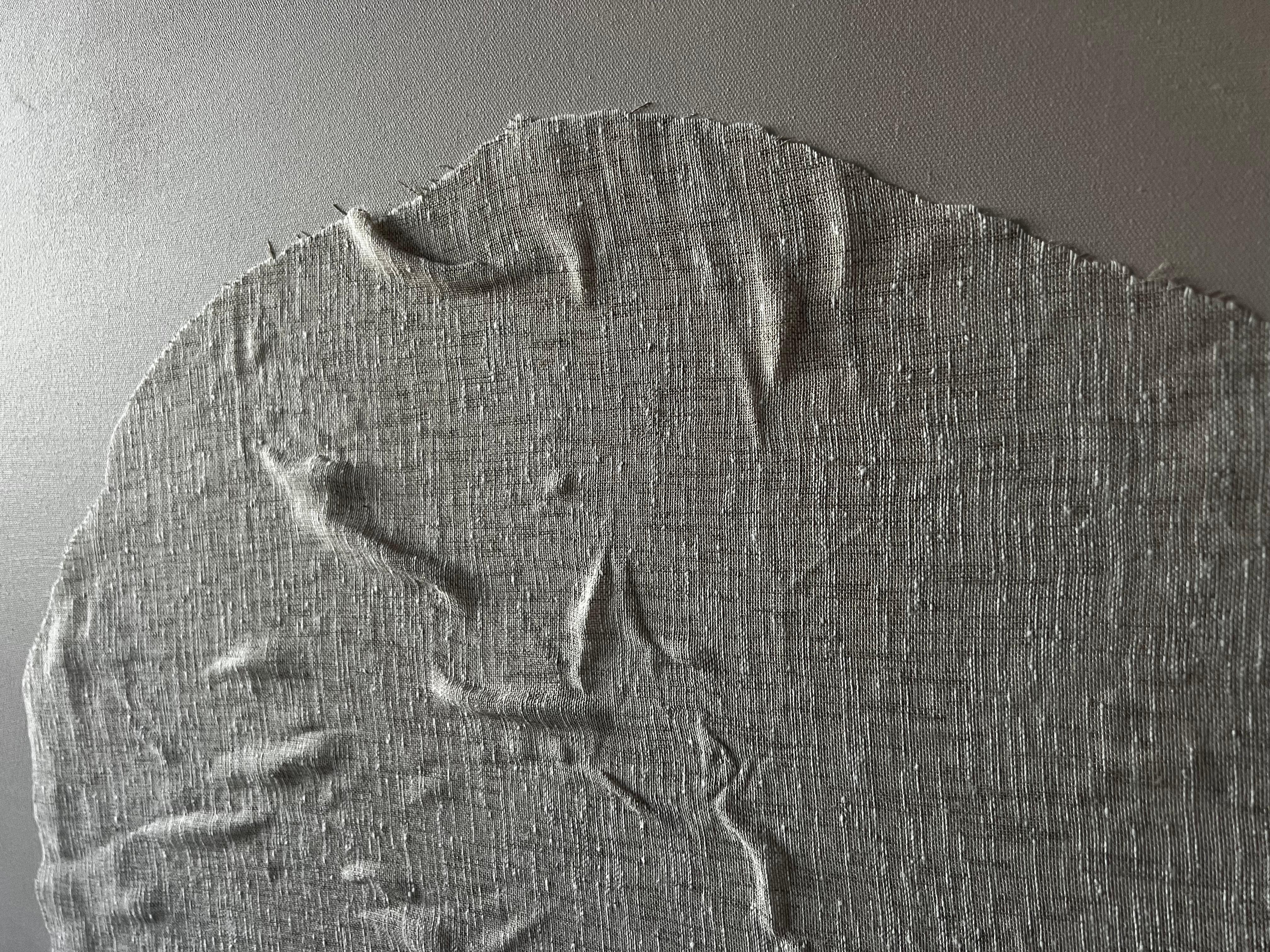 Fragment Of Silence — Large Minimalist Textile-Inspired Abstract Painting For Sale 14