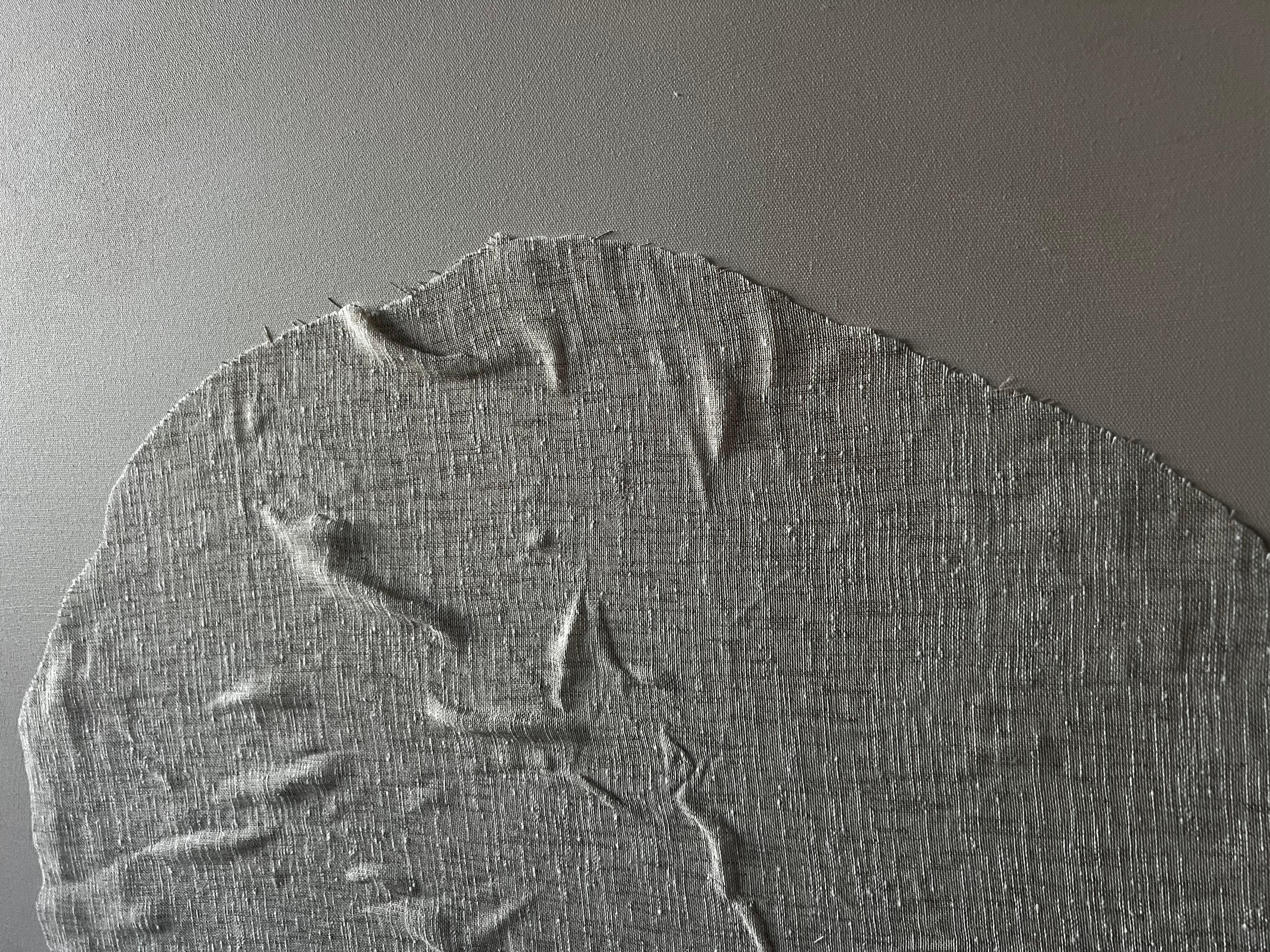 Fragment Of Silence — Large Minimalist Textile-Inspired Abstract Painting For Sale 6