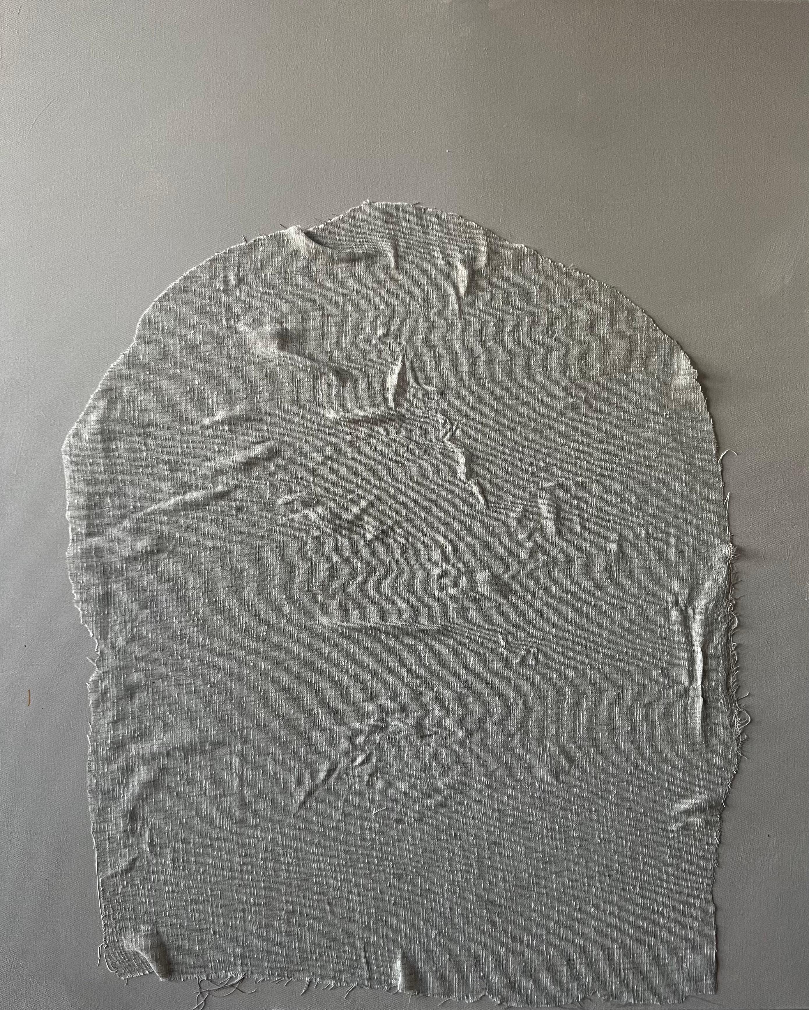 Fragment Of Silence — Large Minimalist Textile-Inspired Abstract Painting - Mixed Media Art by EMMI IIDA