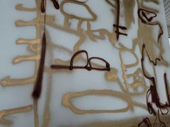 Golden Reverie - Mischtechnik auf Leinwand, Sprühfarbe, Acryl, Pastellkreide