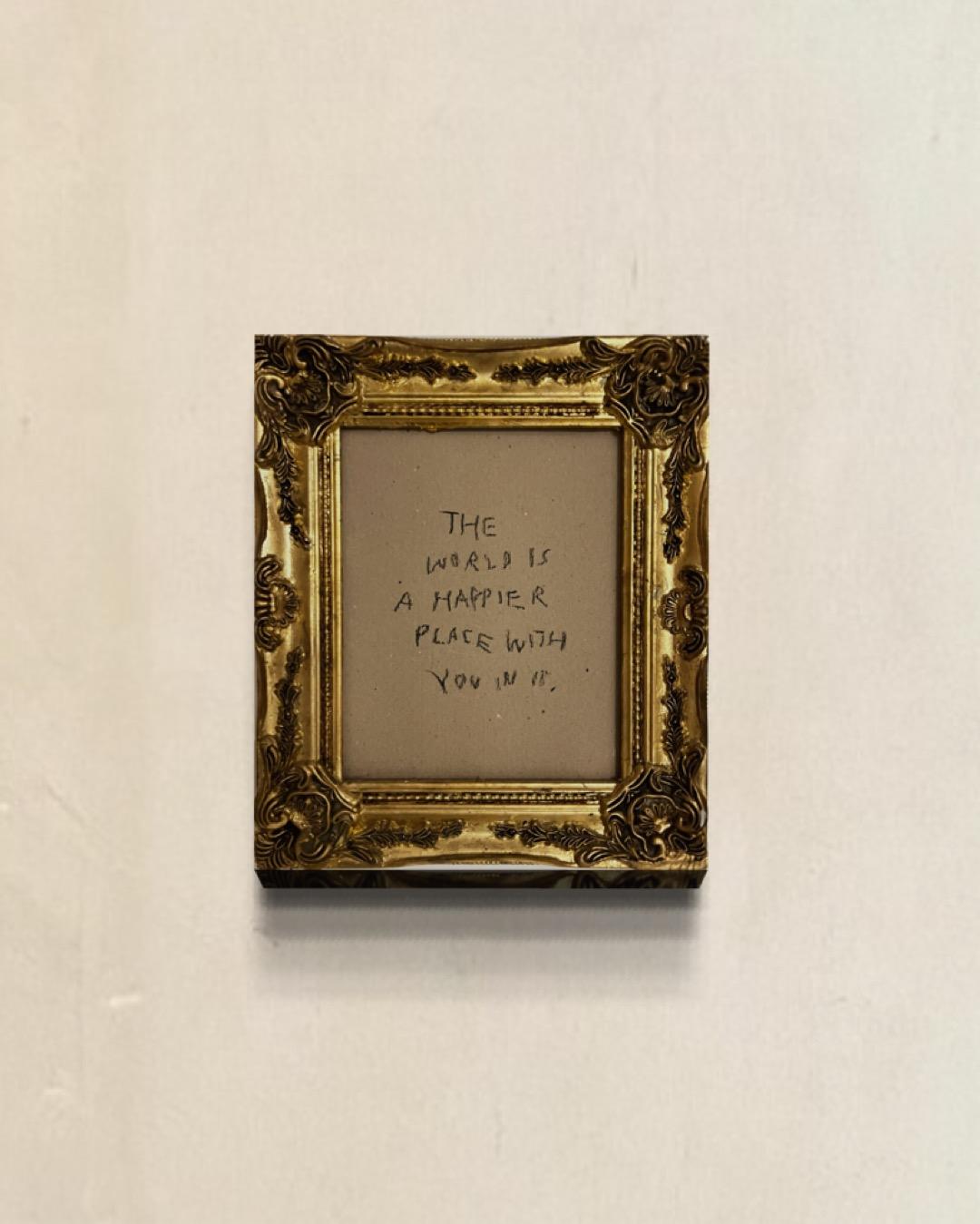 Remains Lighting - Peinture-texte conceptuelle dans un cadre orné par Emmi Iida en vente 9