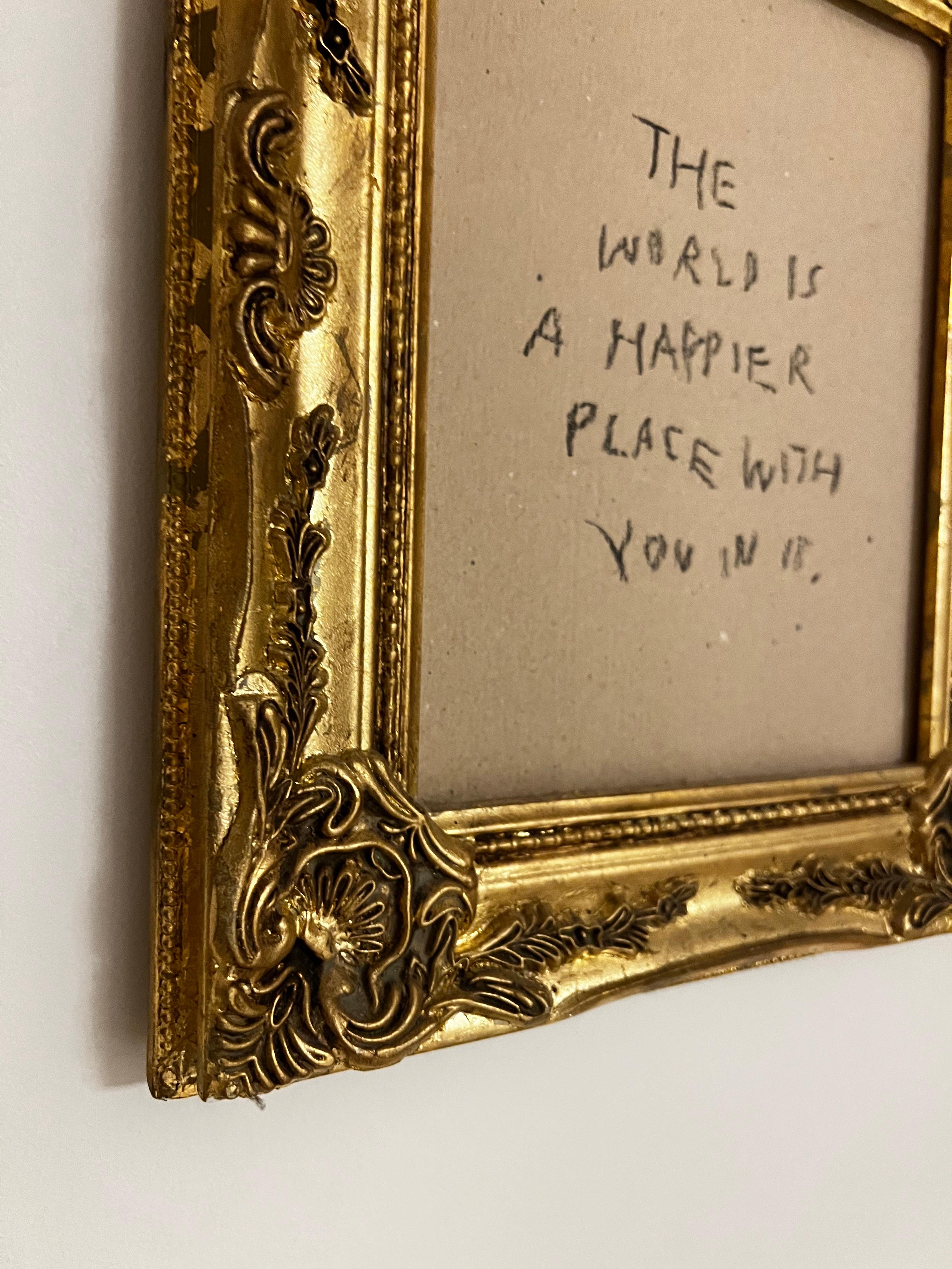 Remains Lighting - Peinture-texte conceptuelle dans un cadre orné par Emmi Iida en vente 11