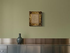 Light Remains - Pintura de texto conceptual con marco ornamentado de Emmi Iida