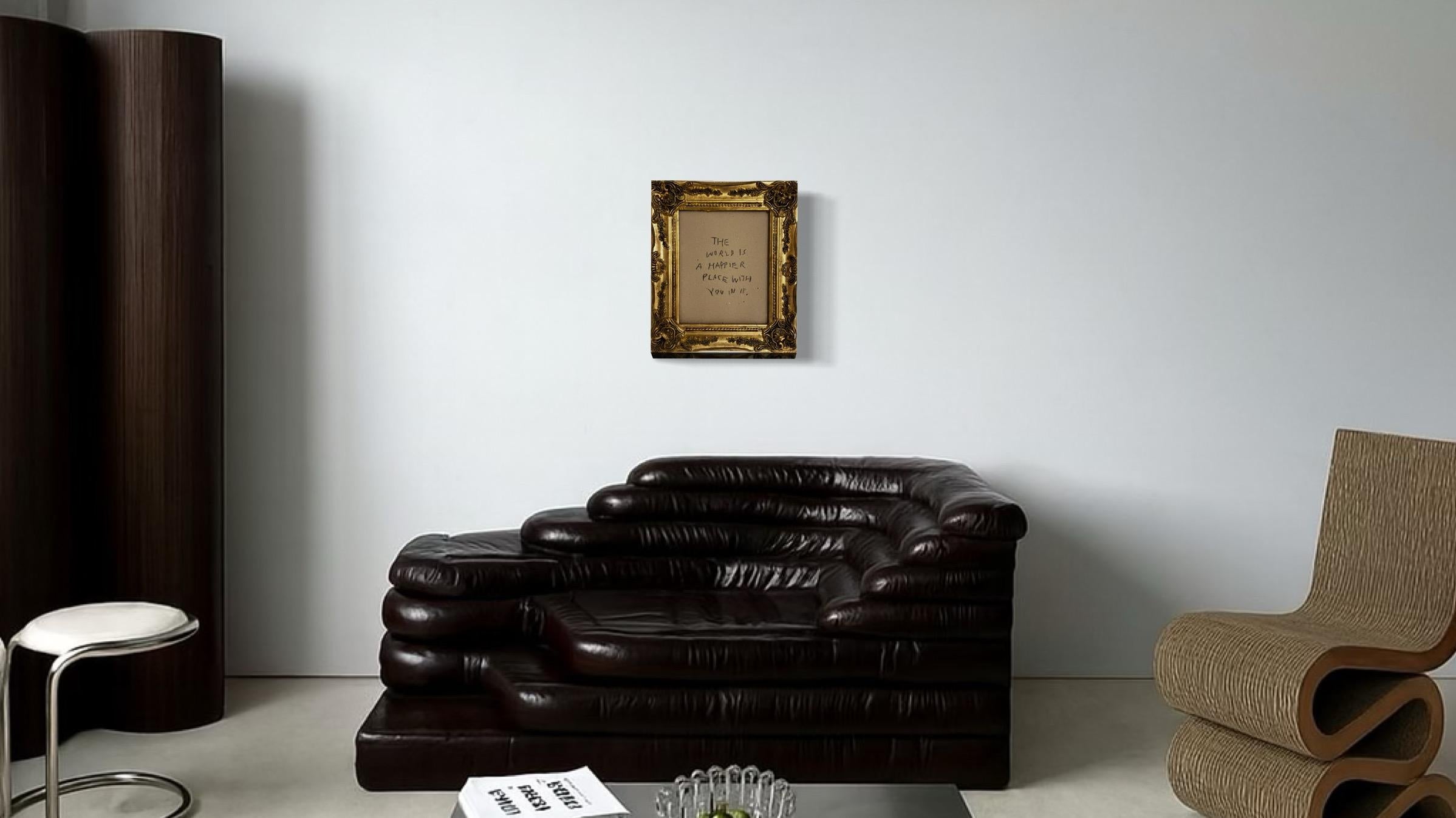 Remains Lighting - Peinture-texte conceptuelle dans un cadre orné par Emmi Iida en vente 4