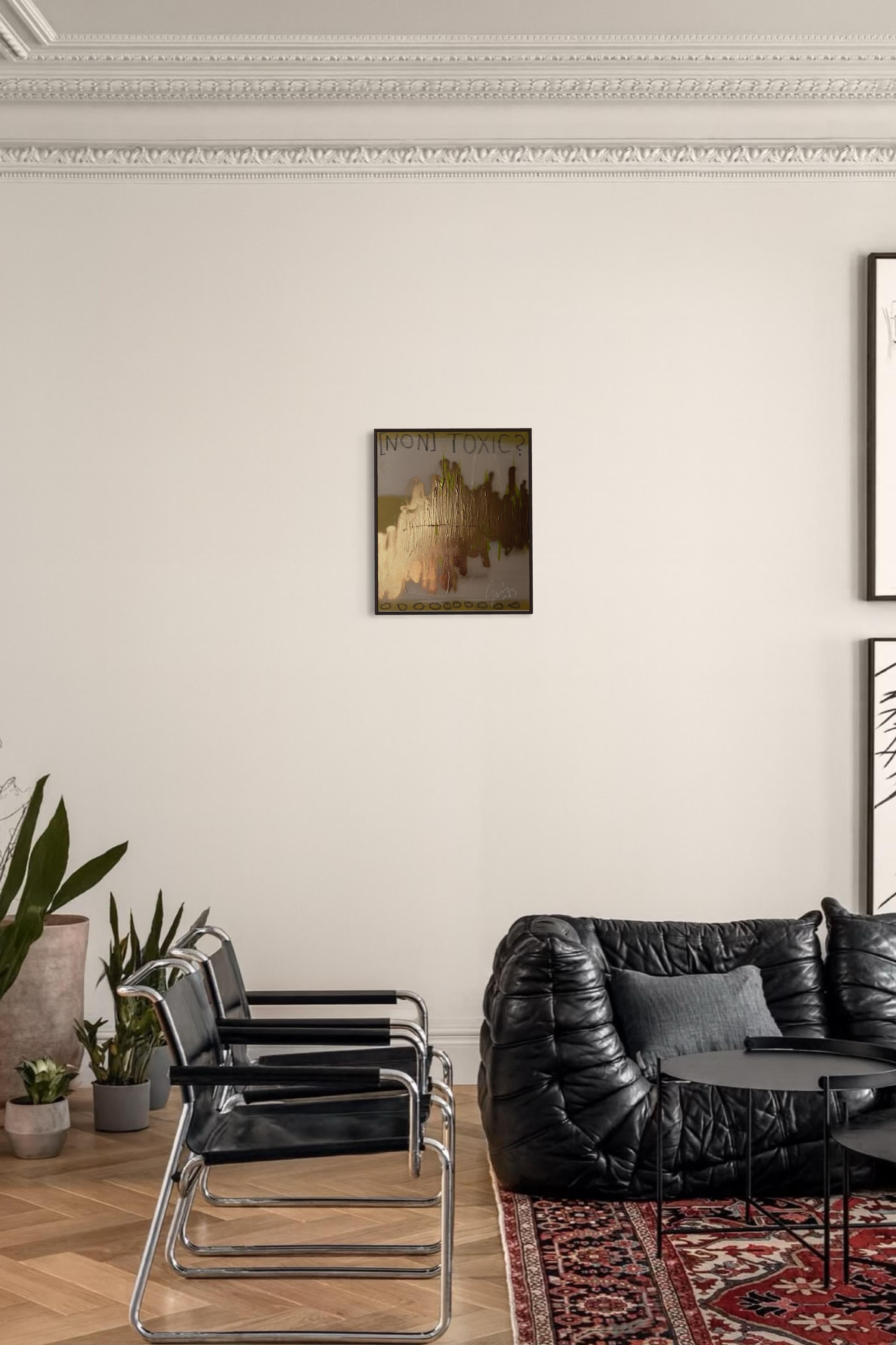 Non Toxic Contemporary Abstract Modern Expressionist Painting Quote For Sale 6