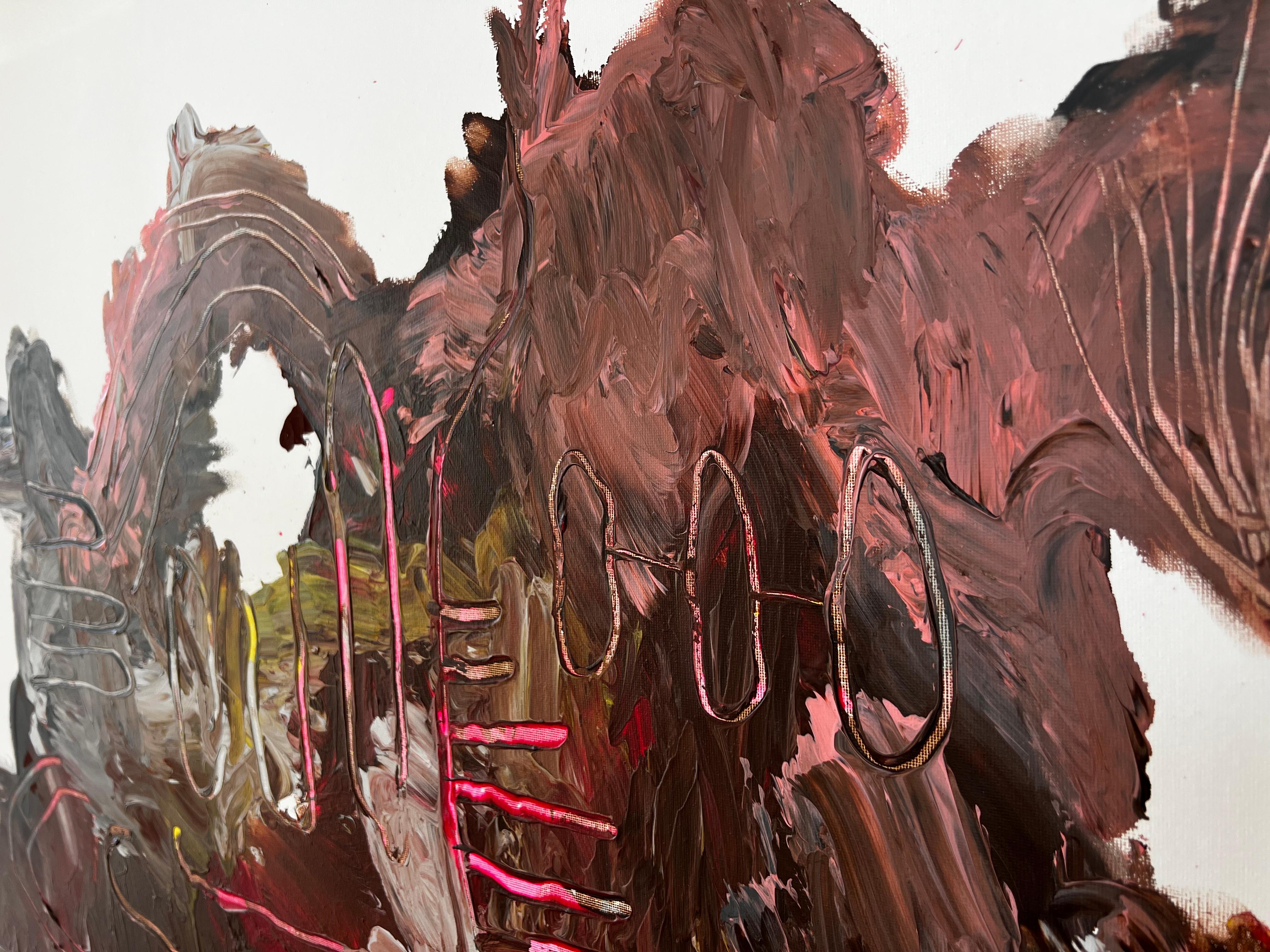 Résonance en rouge - Grande peinture expressionniste abstraite colorée d'Emmi Iida en vente 7