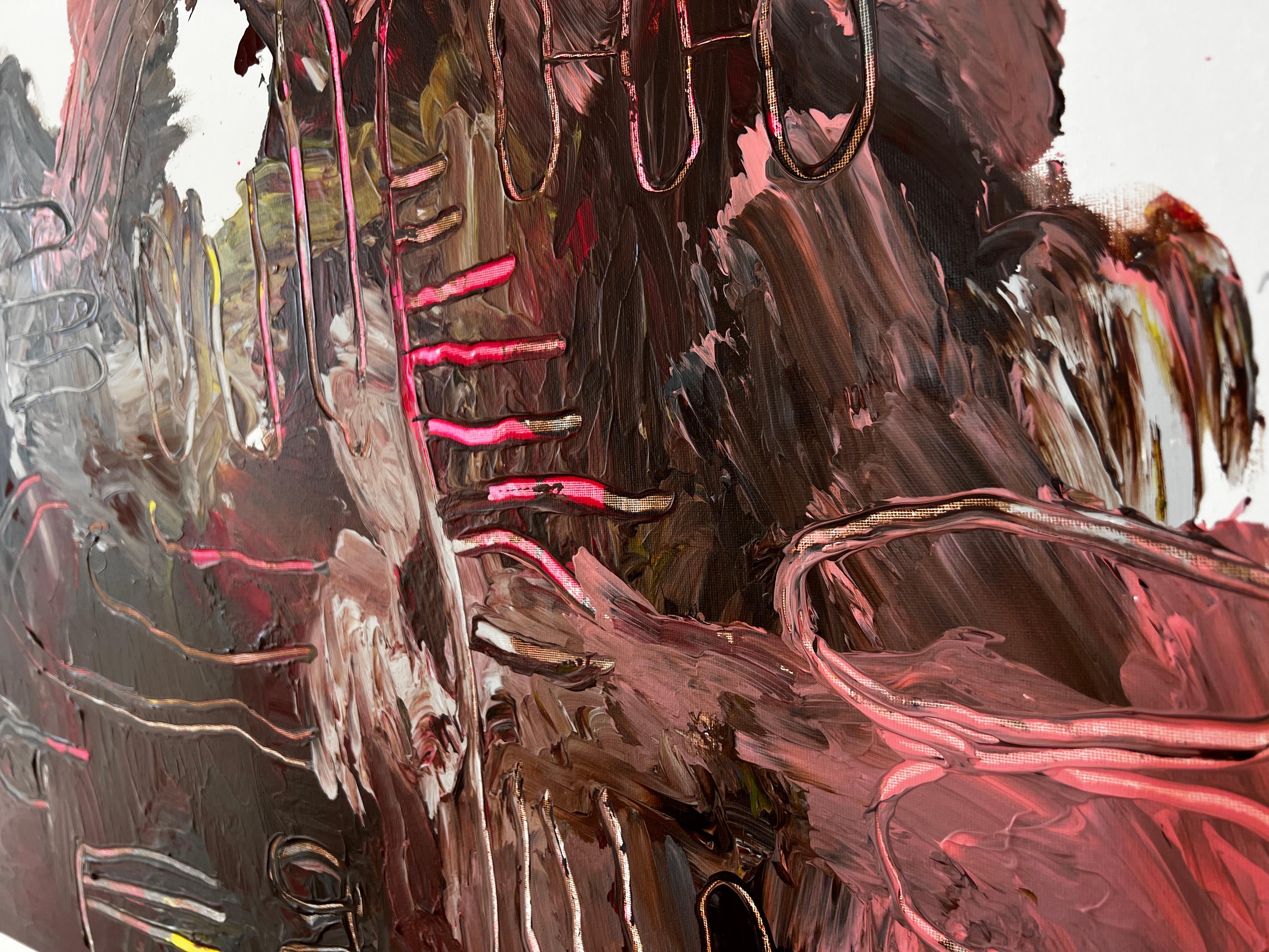 Résonance en rouge - Grande peinture expressionniste abstraite colorée d'Emmi Iida en vente 9