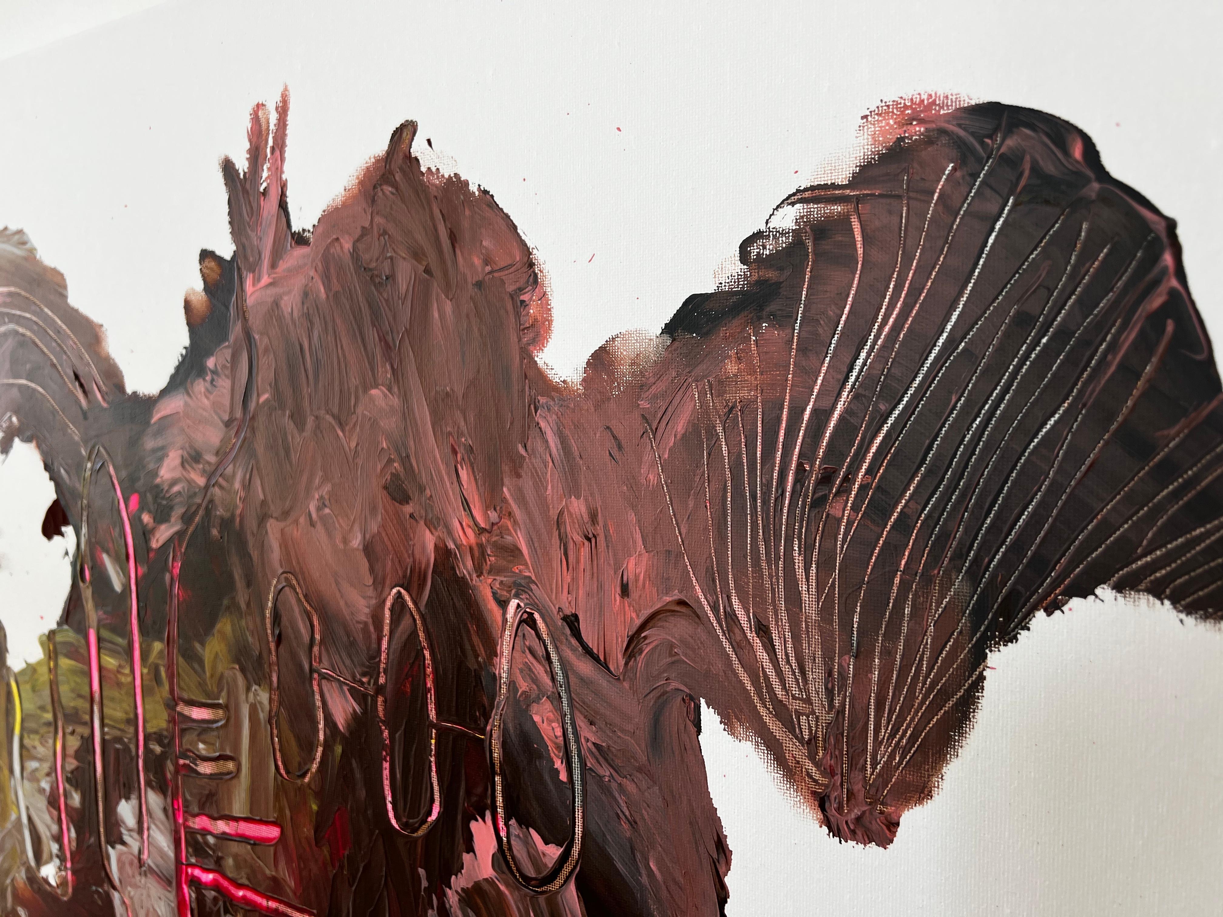 Résonance en rouge - Grande peinture expressionniste abstraite colorée d'Emmi Iida en vente 6