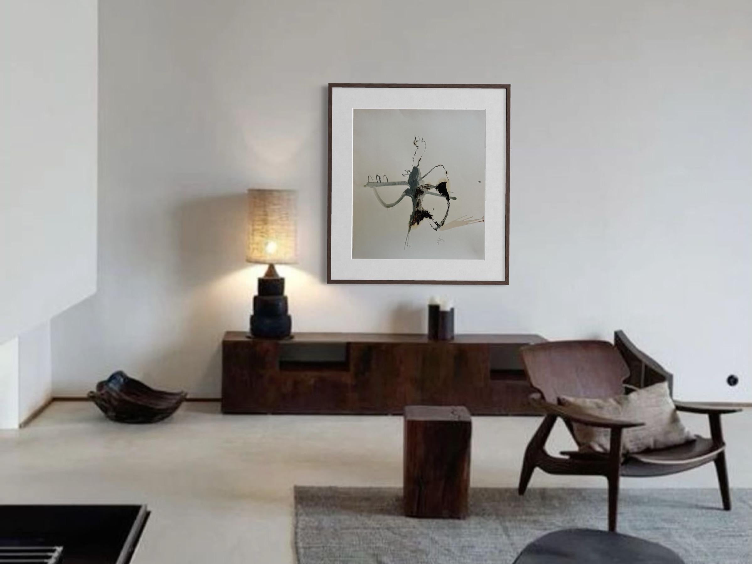 Signals of Stillness — Abstract Painting on Cardboard by Emmi Iida For Sale 11