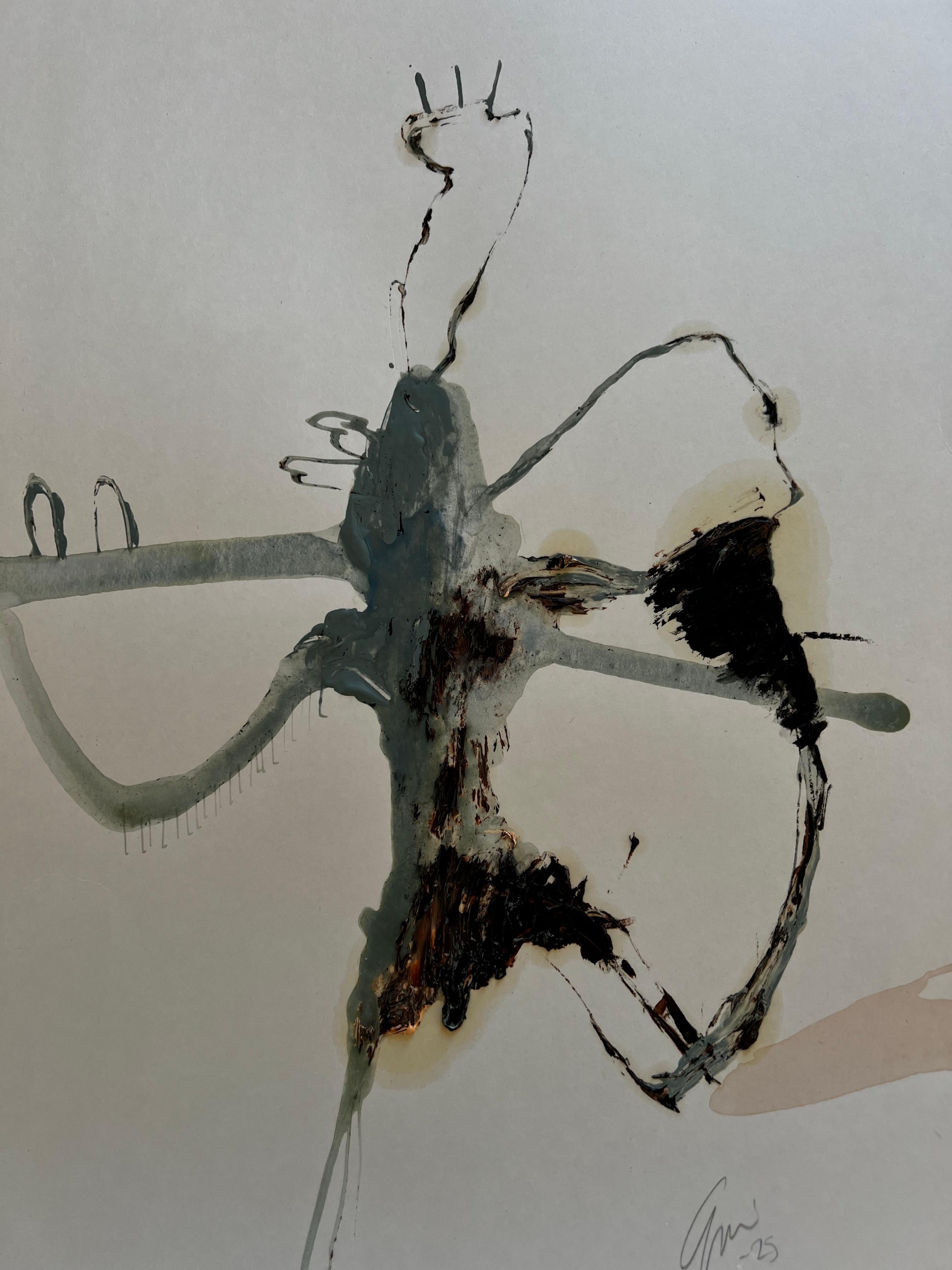 Signals of Stillness — Abstract Painting on Cardboard by Emmi Iida For Sale 13