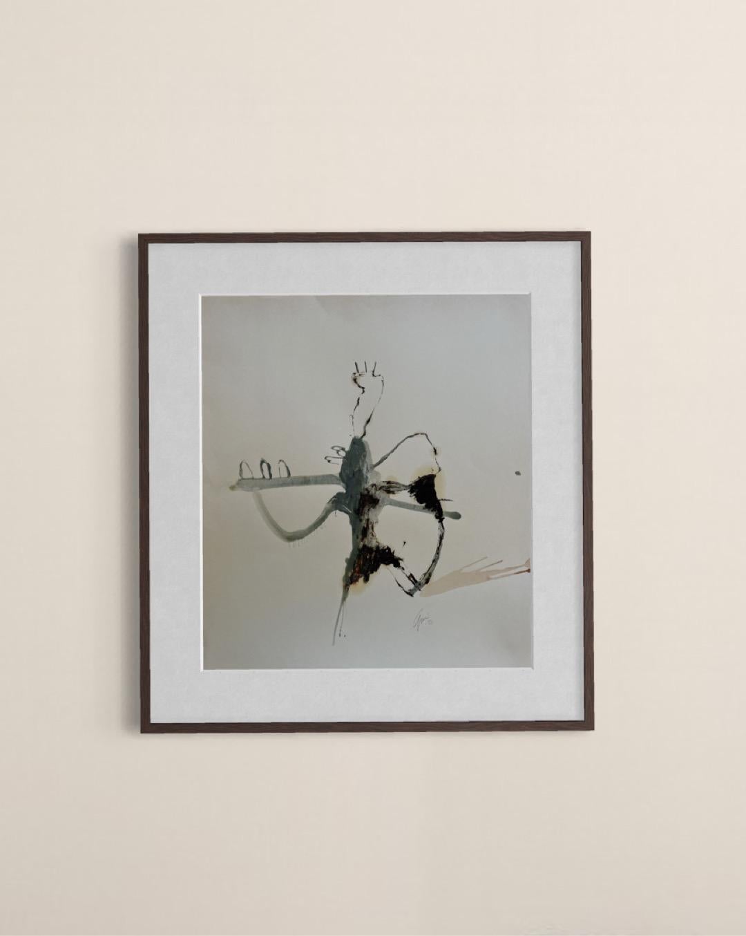 Signals of Stillness — Abstract Painting on Cardboard by Emmi Iida For Sale 5