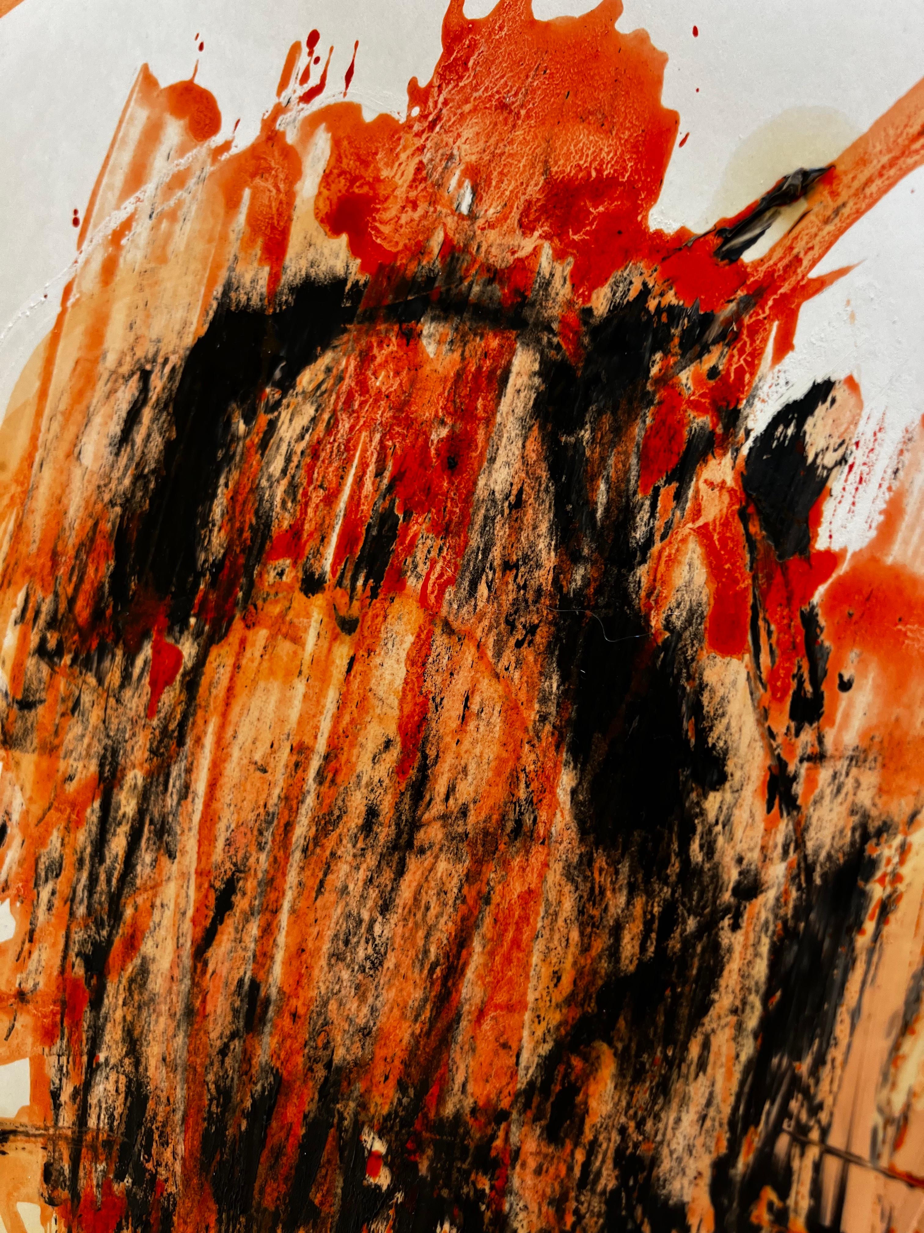The Memory of Warmth — Abstract Painting on Cardboard by Emmi Iida For Sale 7