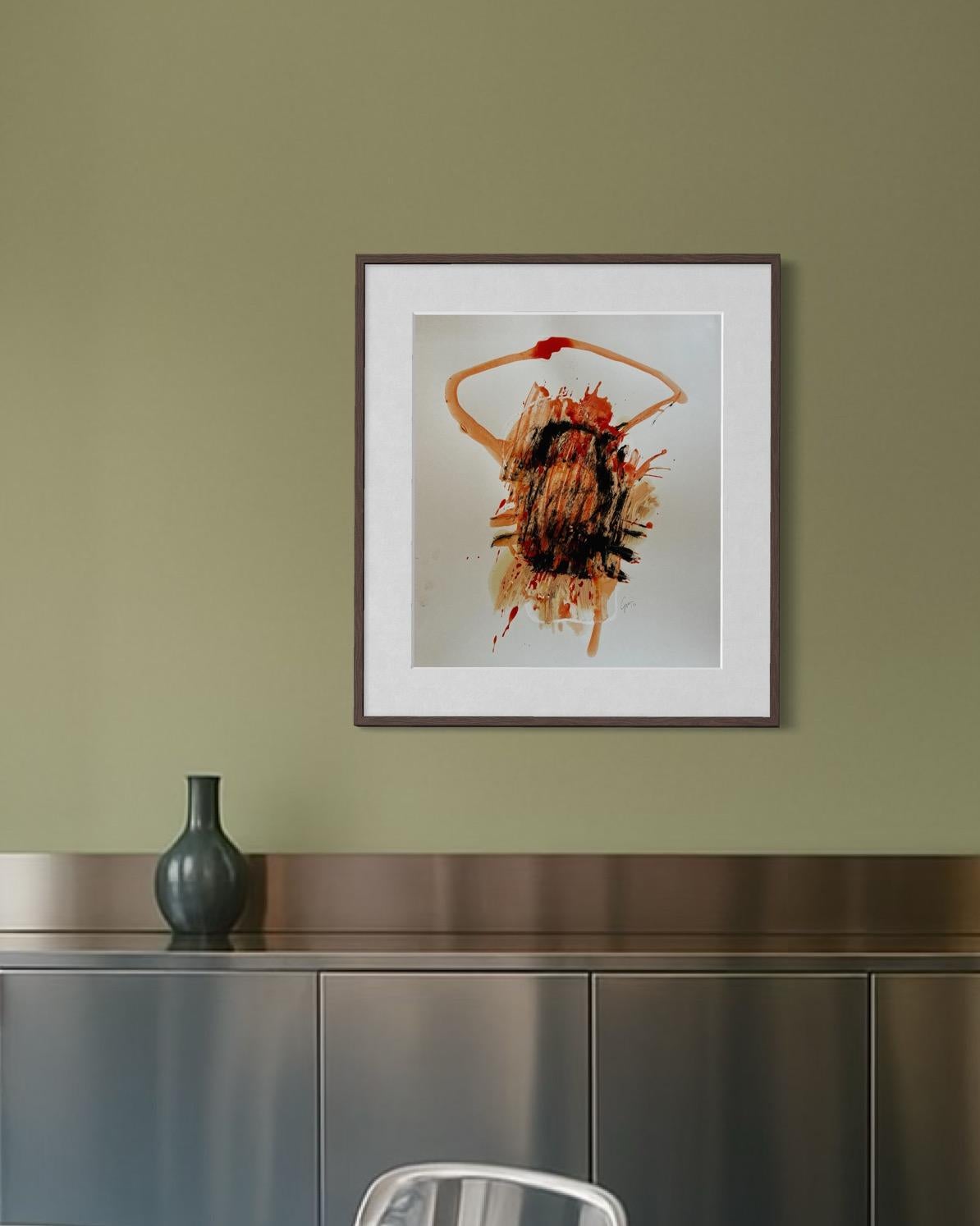 The Memory of Warmth — Abstract Painting on Cardboard by Emmi Iida For Sale 8