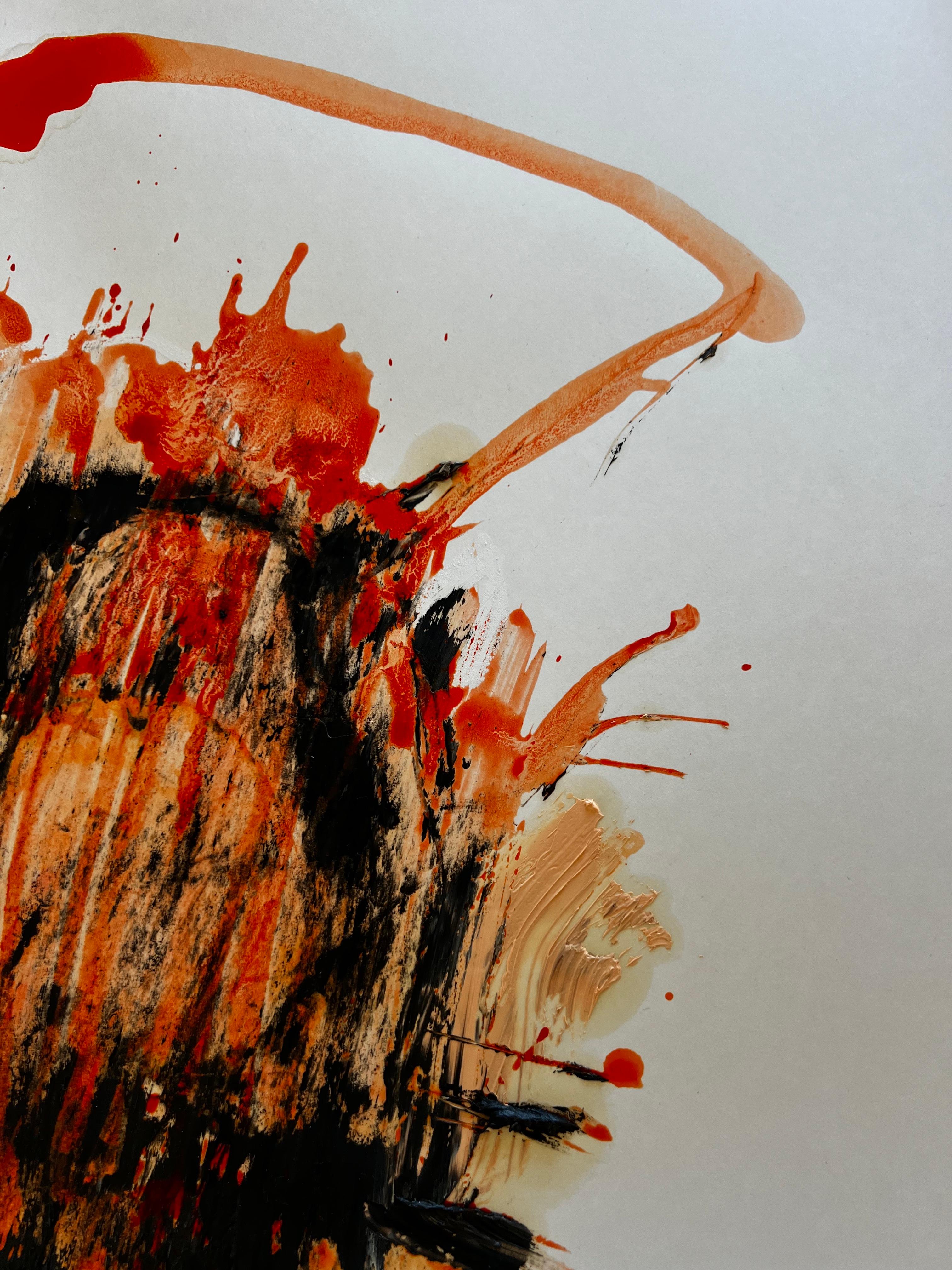 The Memory of Warmth — Abstract Painting on Cardboard by Emmi Iida For Sale 9