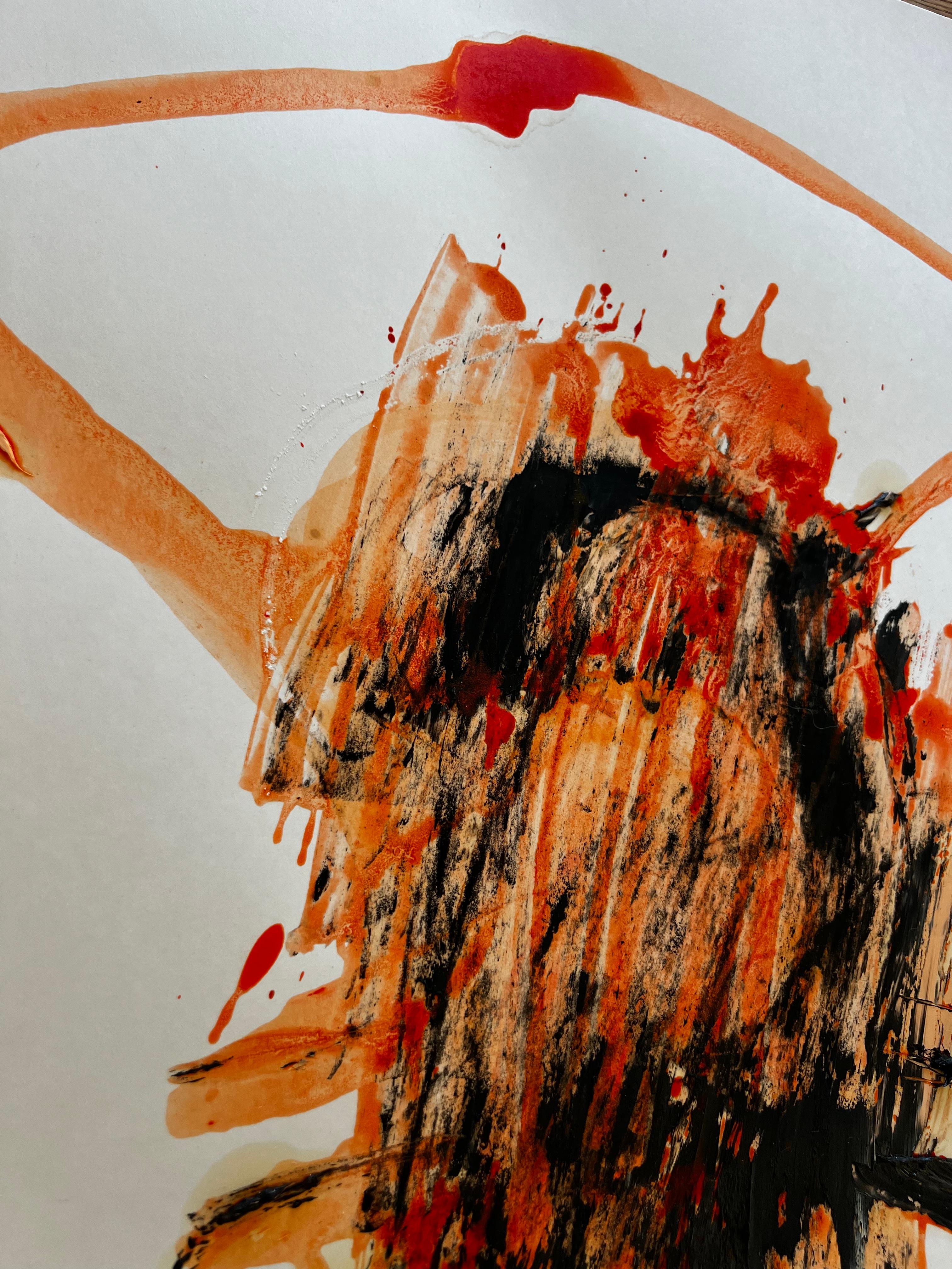 The Memory of Warmth — Abstract Painting on Cardboard by Emmi Iida For Sale 10