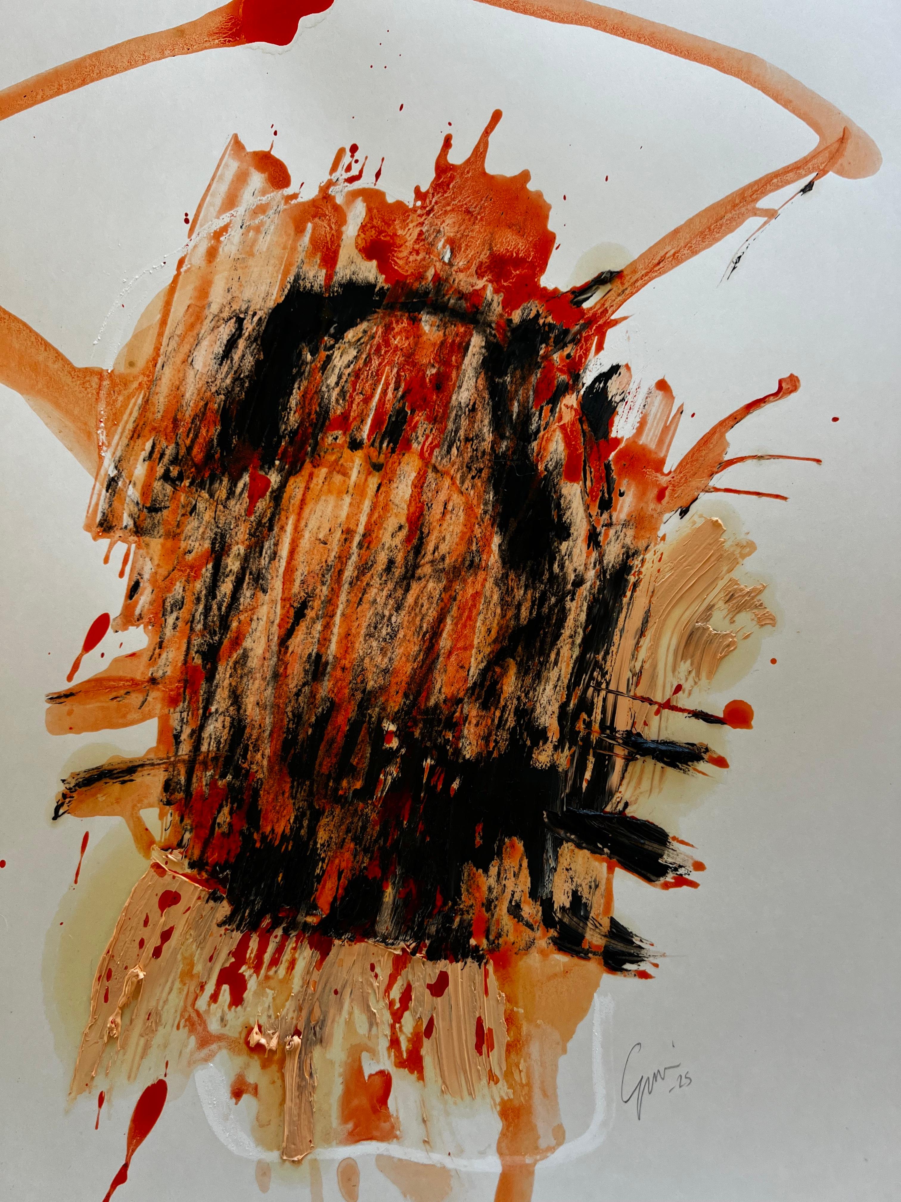 “The Memory of Warmth” is an original 54 x 47 cm acrylic painting on cardboard by Finnish multidisciplinary artist Emmi Iida, whose work explores the dialogue between emotion, energy, and material.

This piece radiates primal energy — a visceral