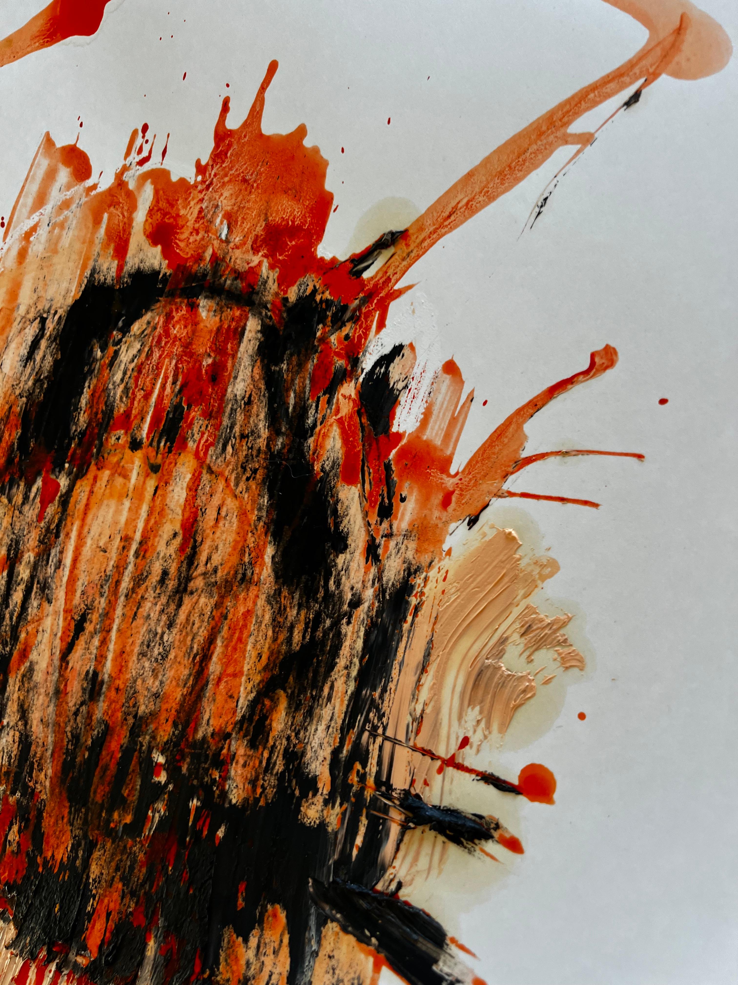 The Memory of Warmth — Abstract Painting on Cardboard by Emmi Iida For Sale 2