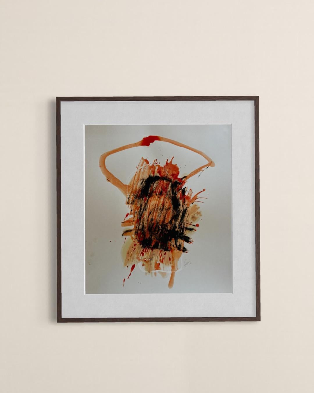 The Memory of Warmth — Abstract Painting on Cardboard by Emmi Iida For Sale 6