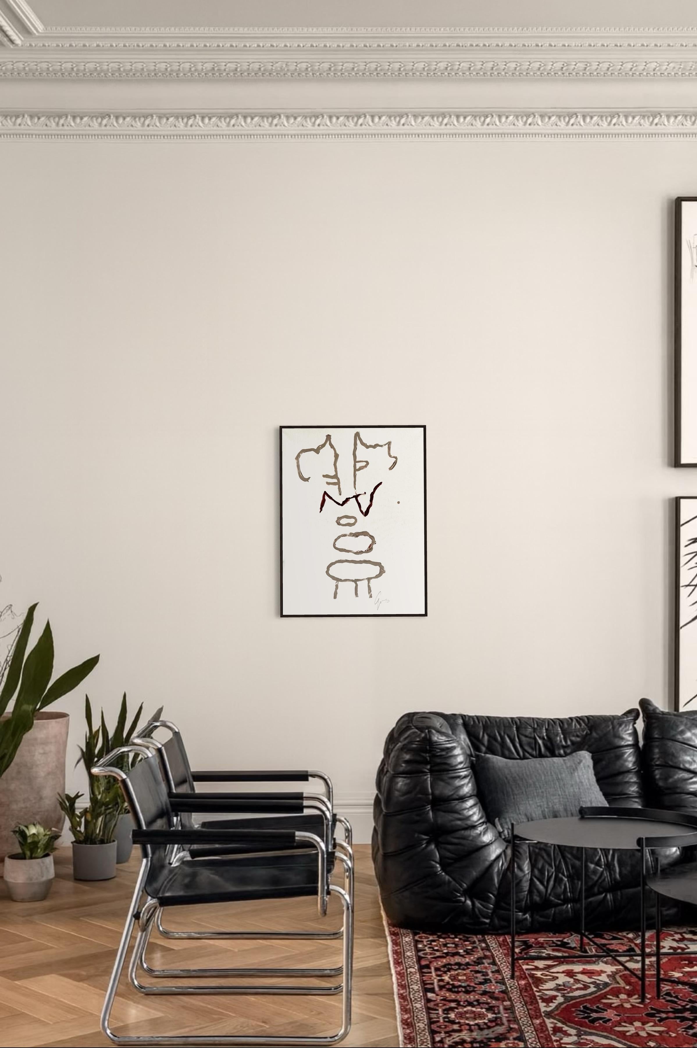 Totem of Balance — Minimal Abstract Painting by Emmi Iida - Abstract Expressionist Mixed Media Art by EMMI IIDA