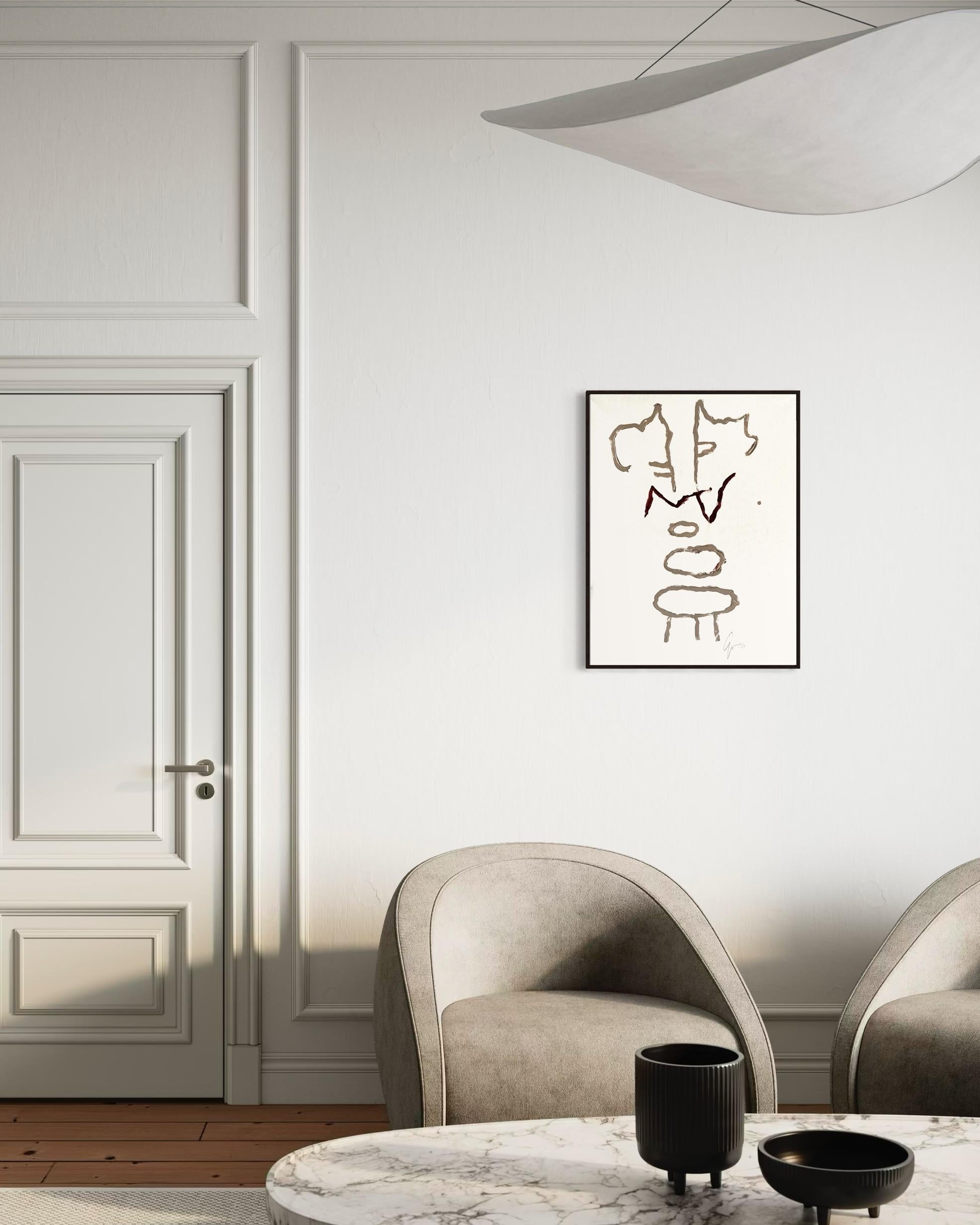 Totem of Balance — Minimal Abstract Painting by Emmi Iida For Sale 1