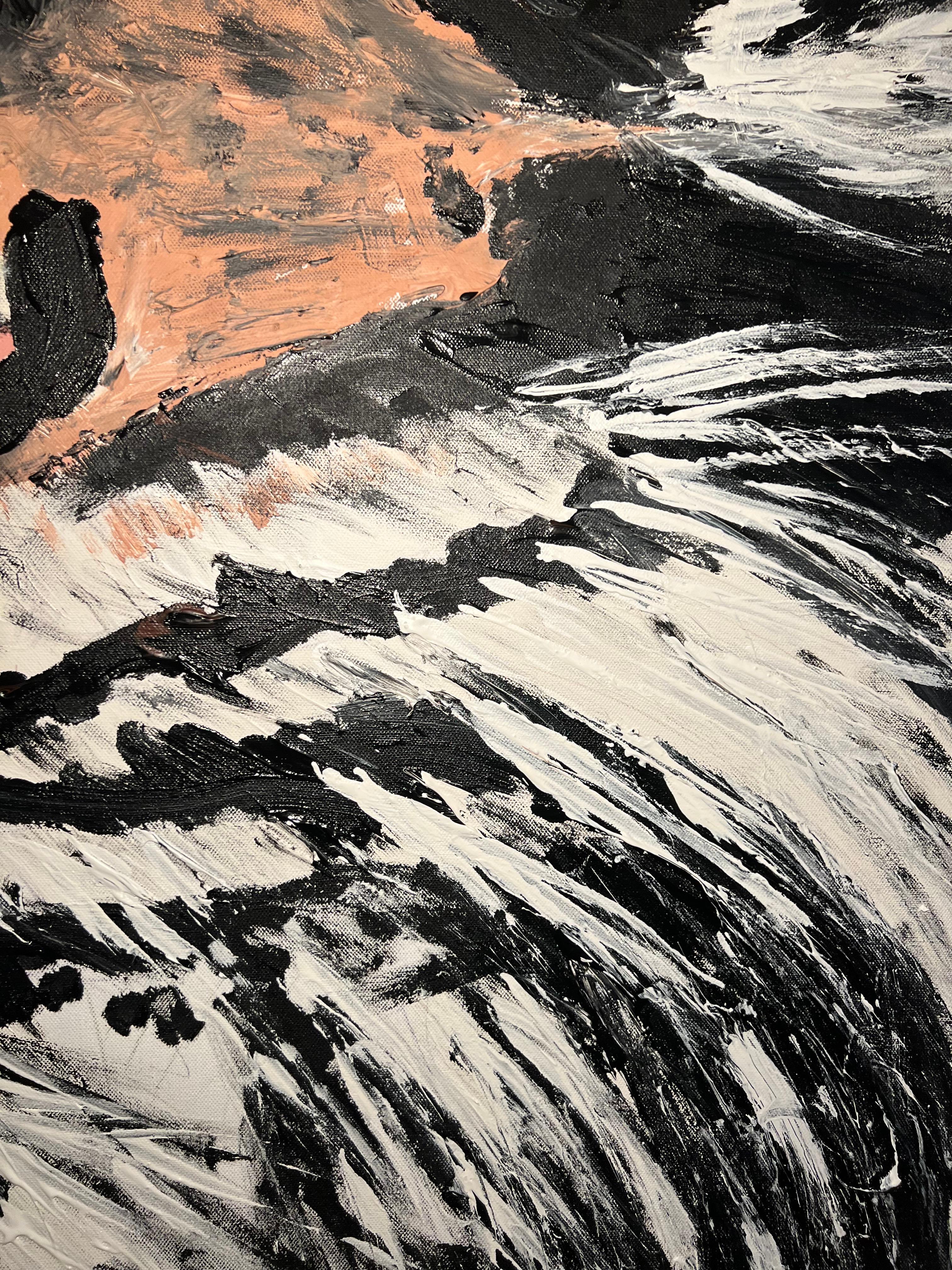 'Forza di volontà' tigre pittura forza spirituale potere allineamento integrità grande in vendita 2