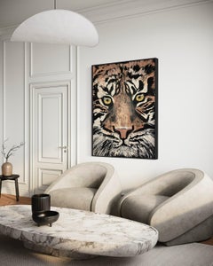 'Willpower' tiger painting spiritual strength power alignment integrity large