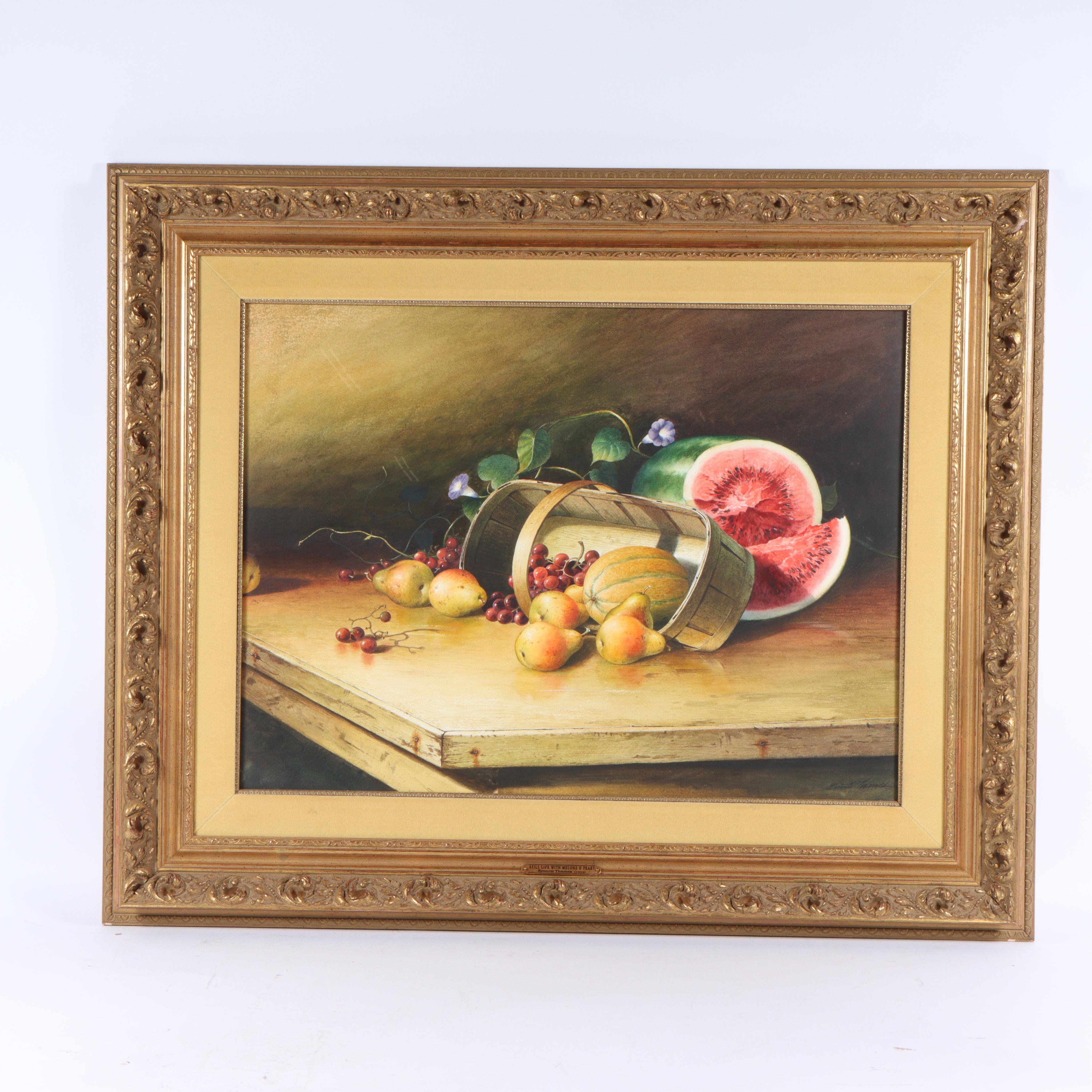 Stilleben mit Melonen und Birnen