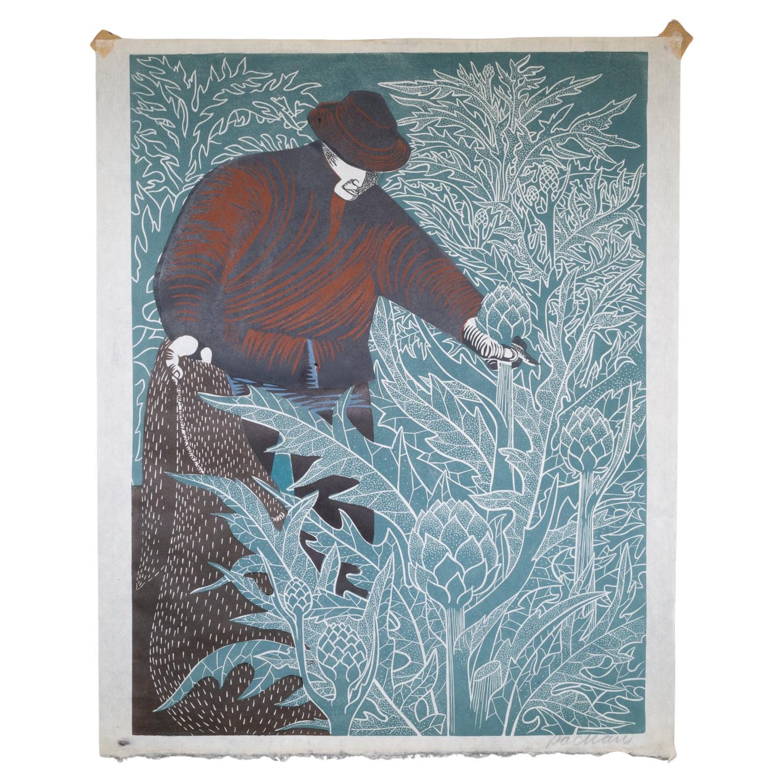 Emmy Lou Packard "Artichoke Pickers", Signed, 1950 For Sale