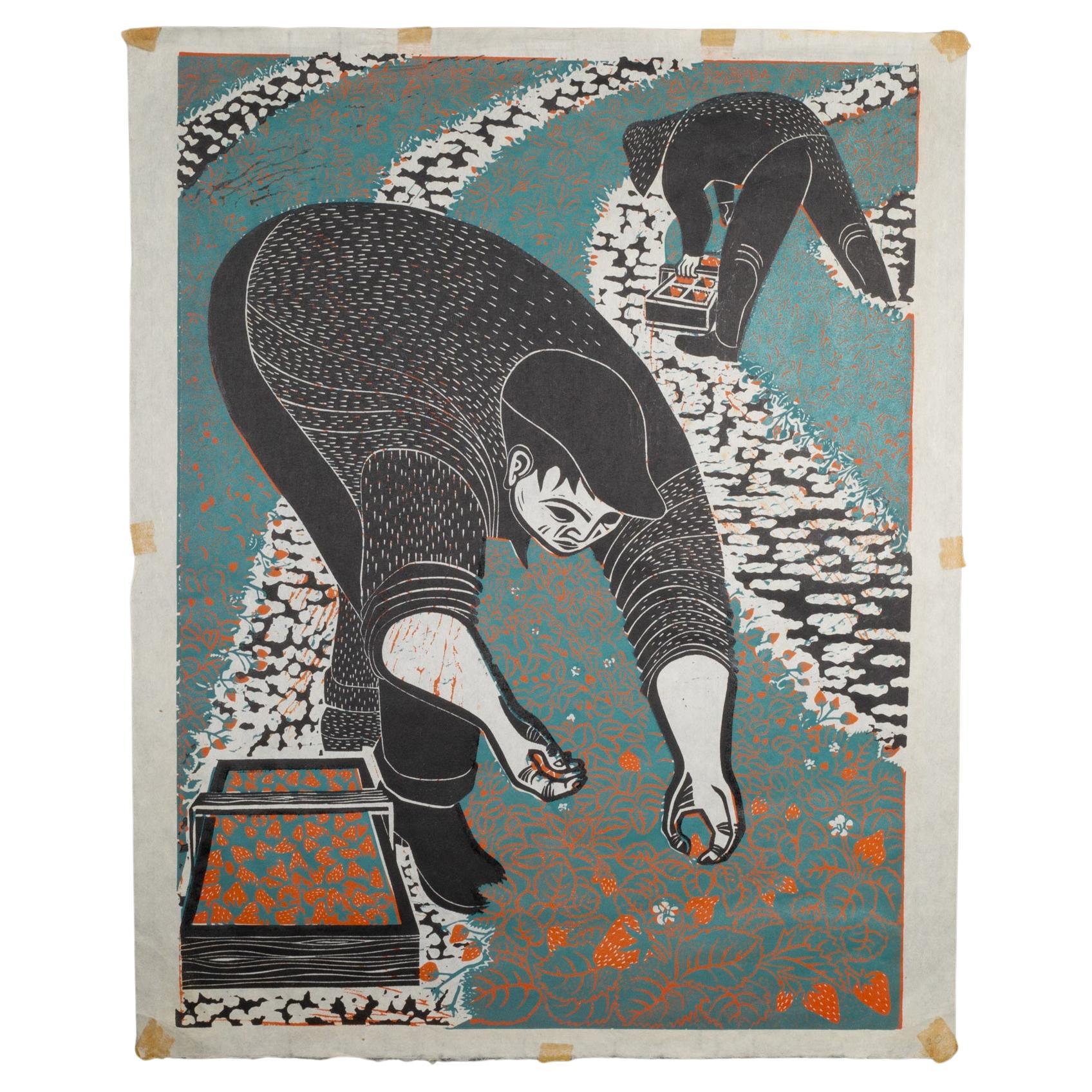 Emmy Lou Packard "Strawberry Pickers Near Pajaro" 1950