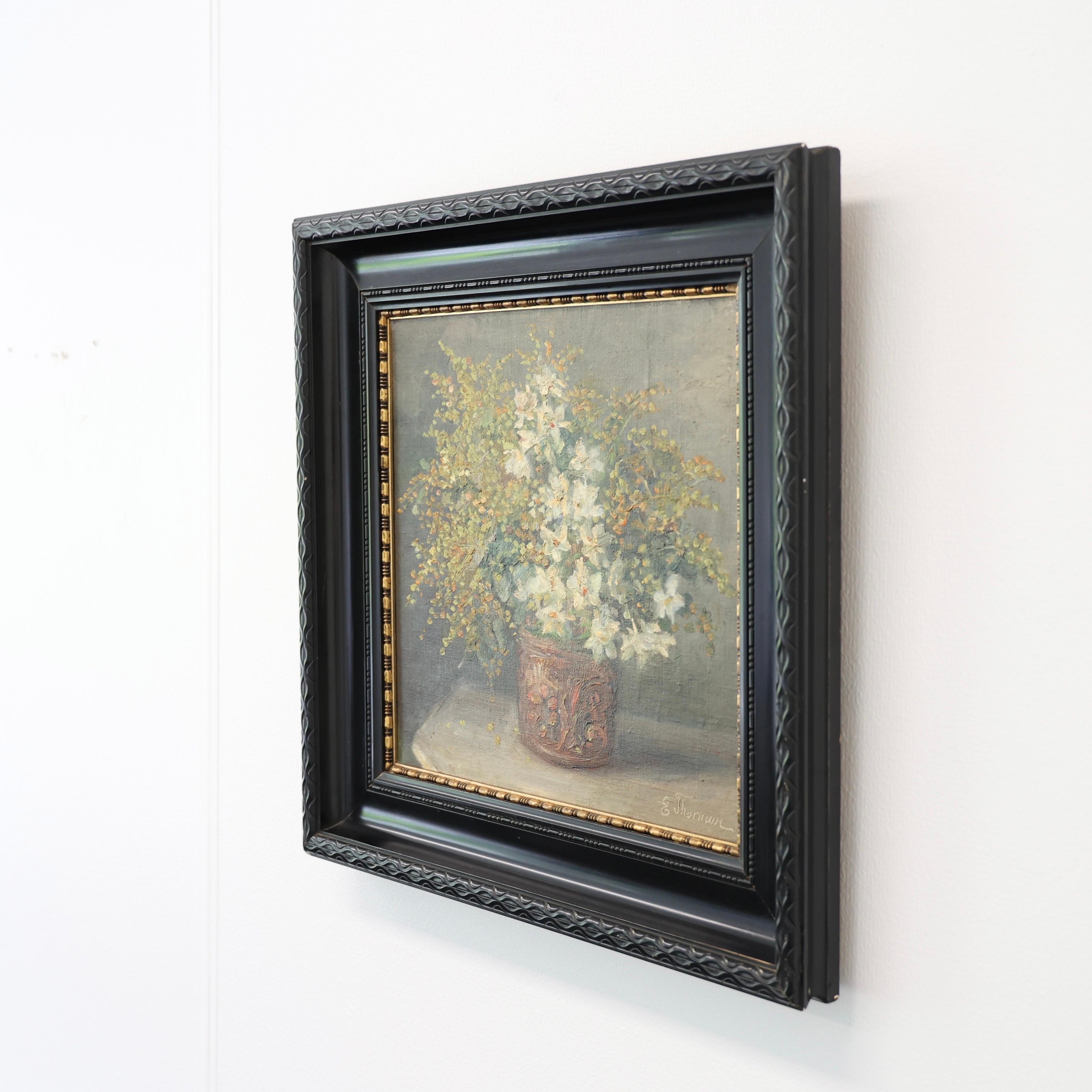 Danish Emmy Thornam Still-life 'Flower Arrangement', Oil Painting, 1920s, Denmark For Sale
