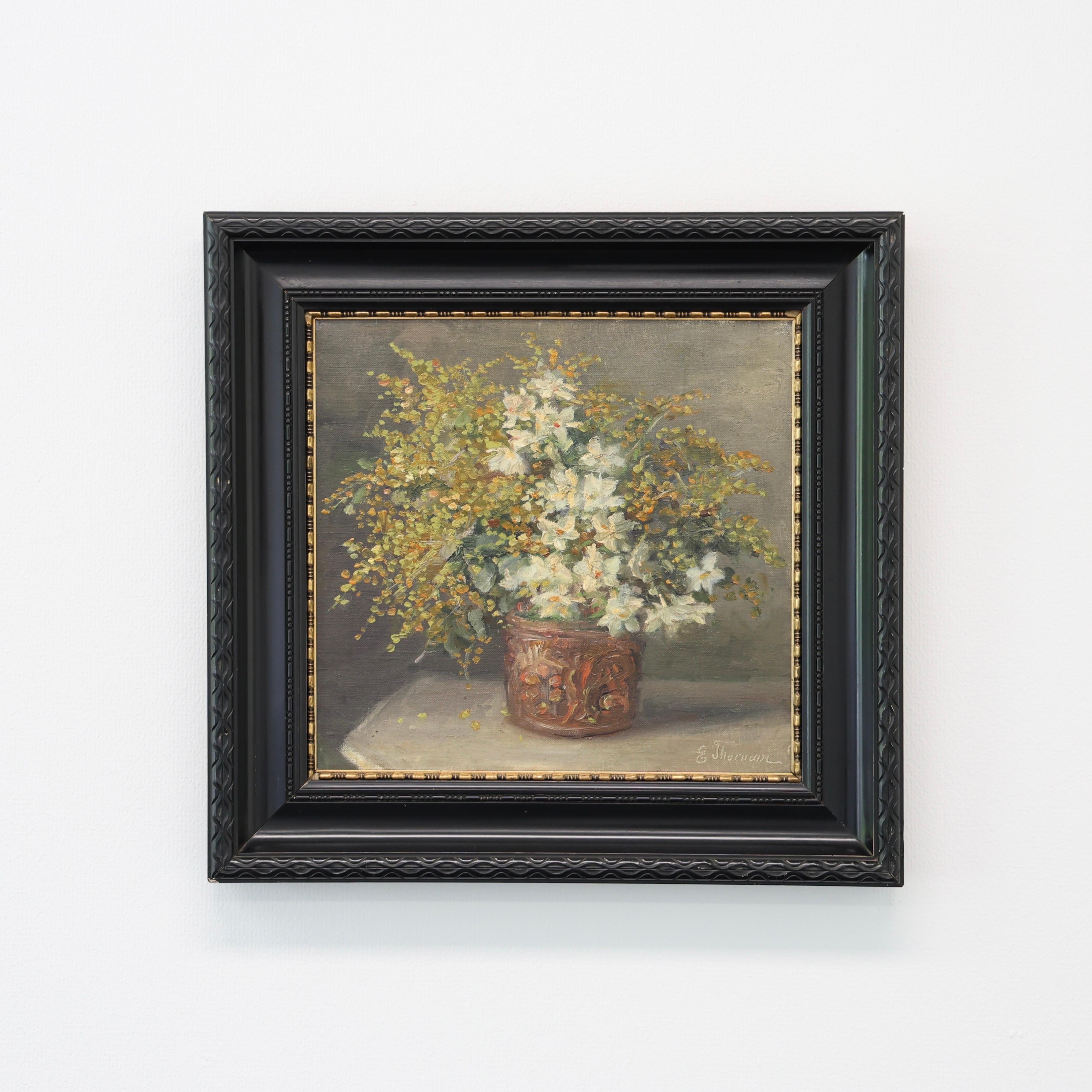 Emmy Thornam Still-life 'Flower Arrangement', Oil Painting, 1920s, Denmark For Sale 2