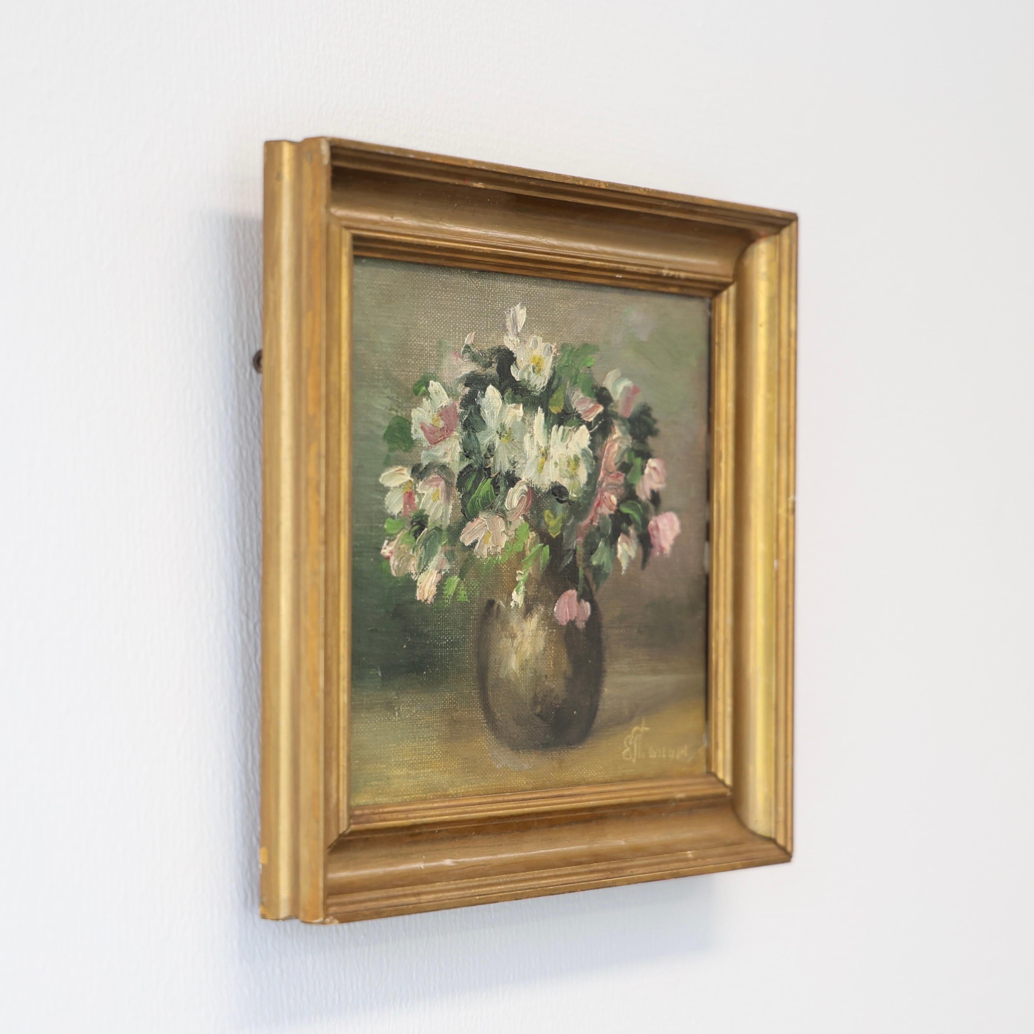 Emmy Thornam Stilleben Blumenstrauß, Ölgemälde, 1920er Jahre, Dänemark (Handbemalt) im Angebot