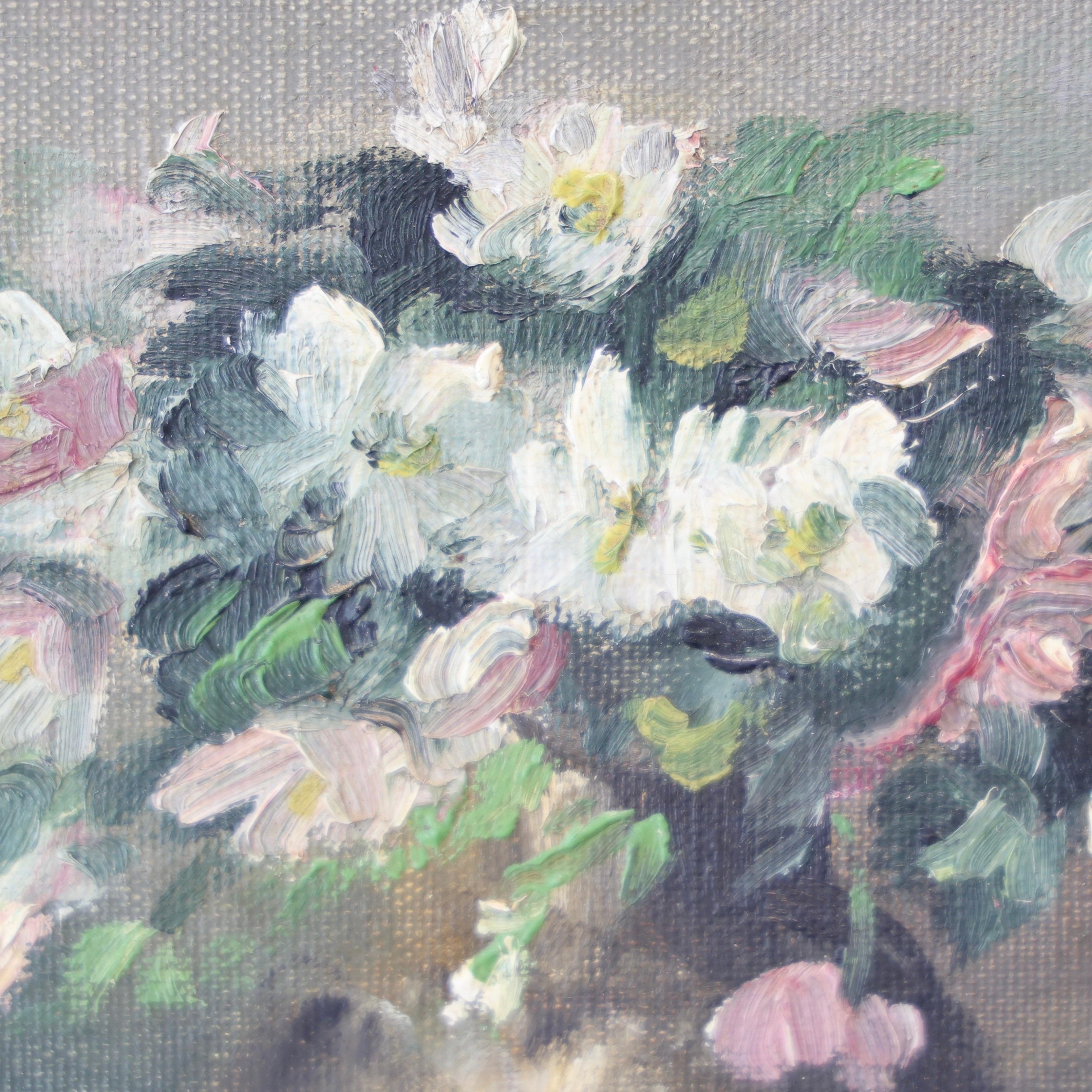 Emmy Thornam Stilleben Blumenstrauß, Ölgemälde, 1920er Jahre, Dänemark (Frühes 20. Jahrhundert) im Angebot