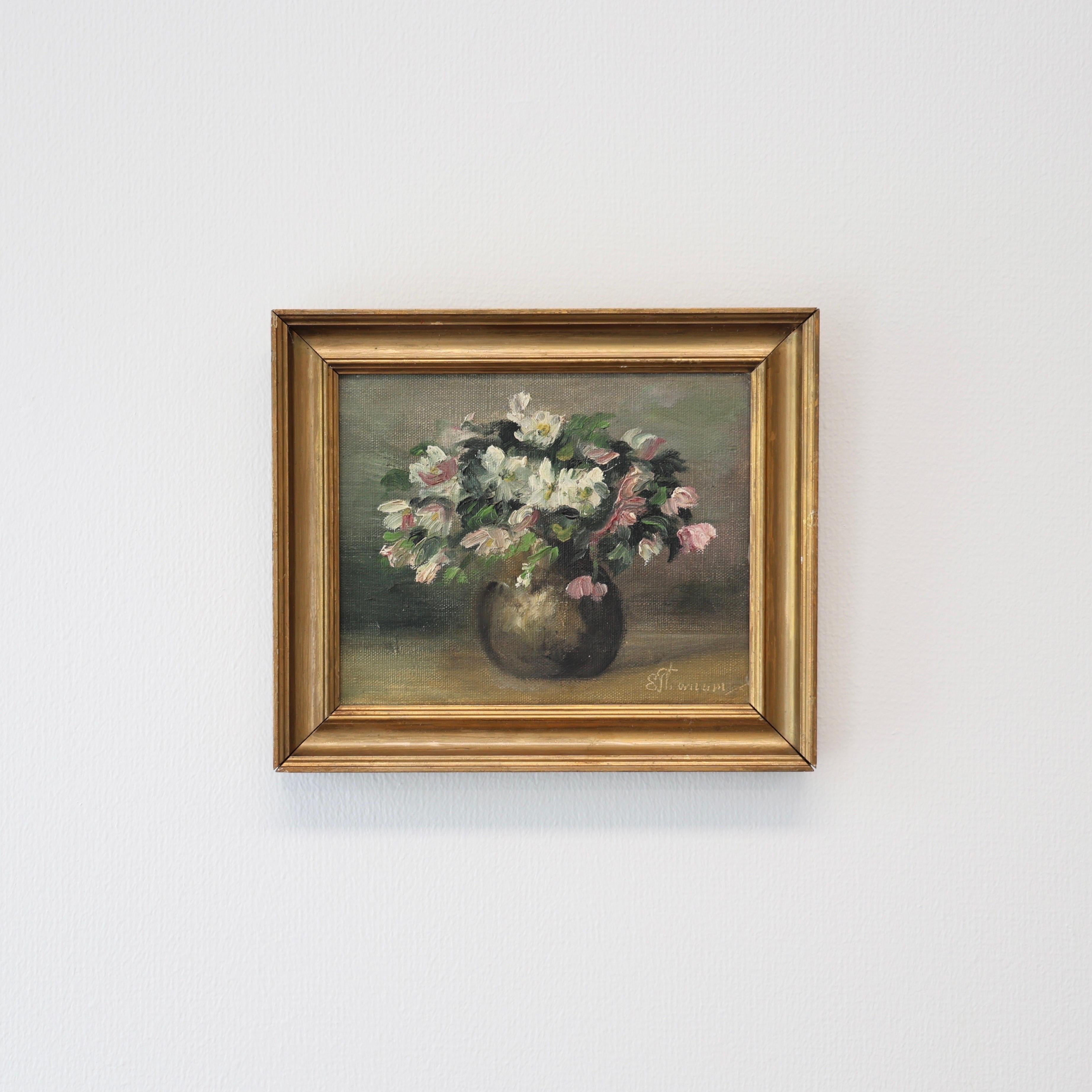 Emmy Thornam Stilleben Blumenstrauß, Ölgemälde, 1920er Jahre, Dänemark im Angebot 2