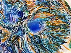 Blue Well, gestrual circular abstract