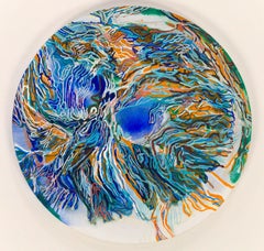 Blue Well, gestrual circular abstract