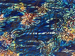 Fond Marin, gestural abstraction in navy blue